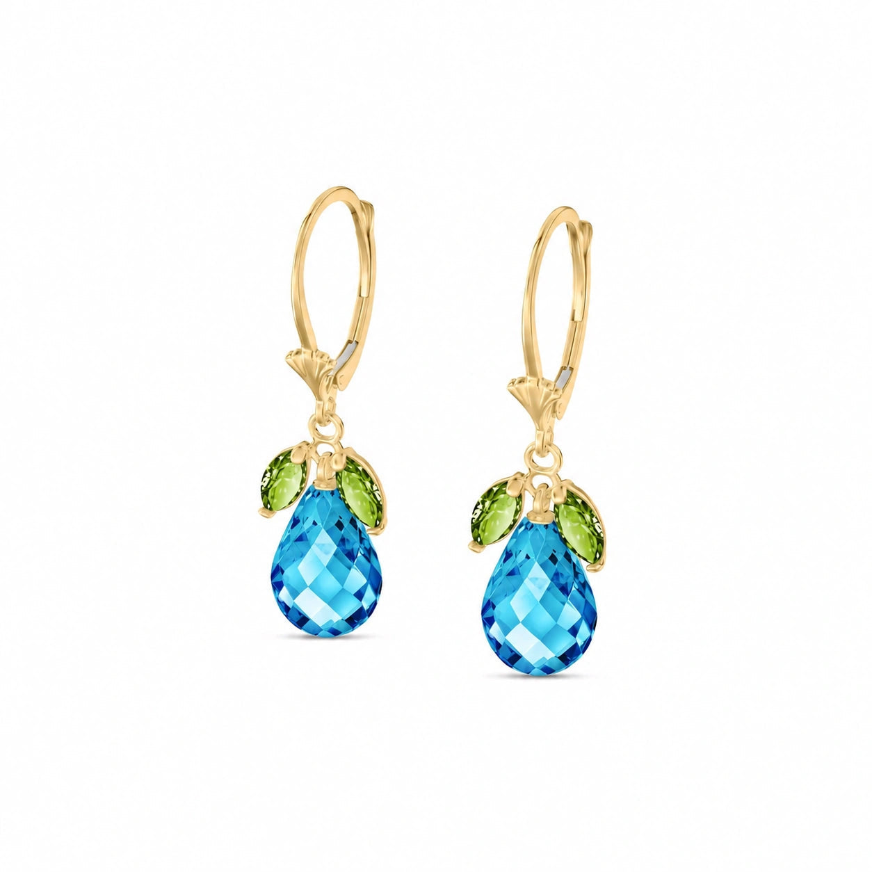 Yellow Gold Belle Earrings White Topaz 10K — Italia