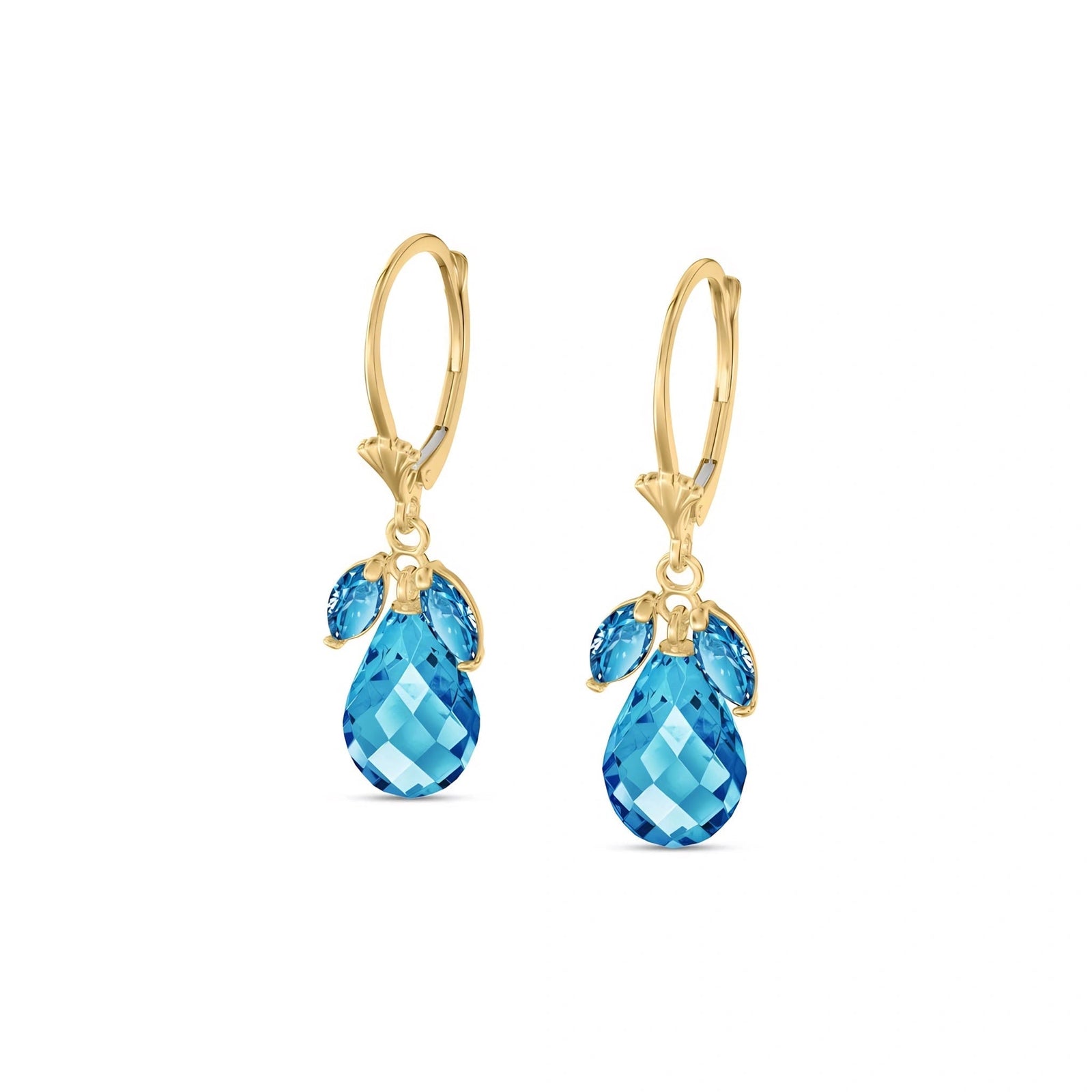 Yellow Gold Belle Earrings White Topaz 10K — Italia