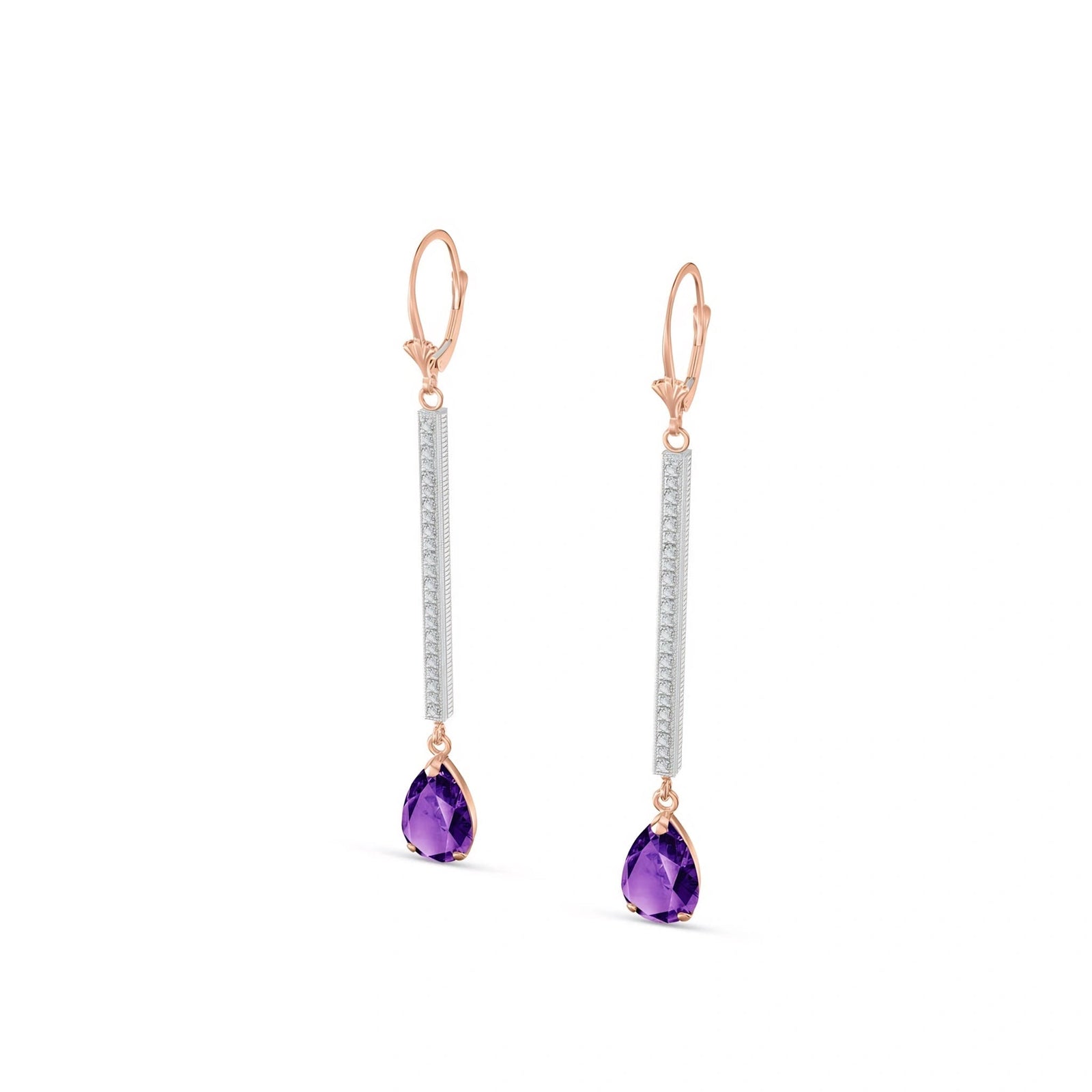 Rose Gold Belle Earrings Amethyst 10K — Miranda