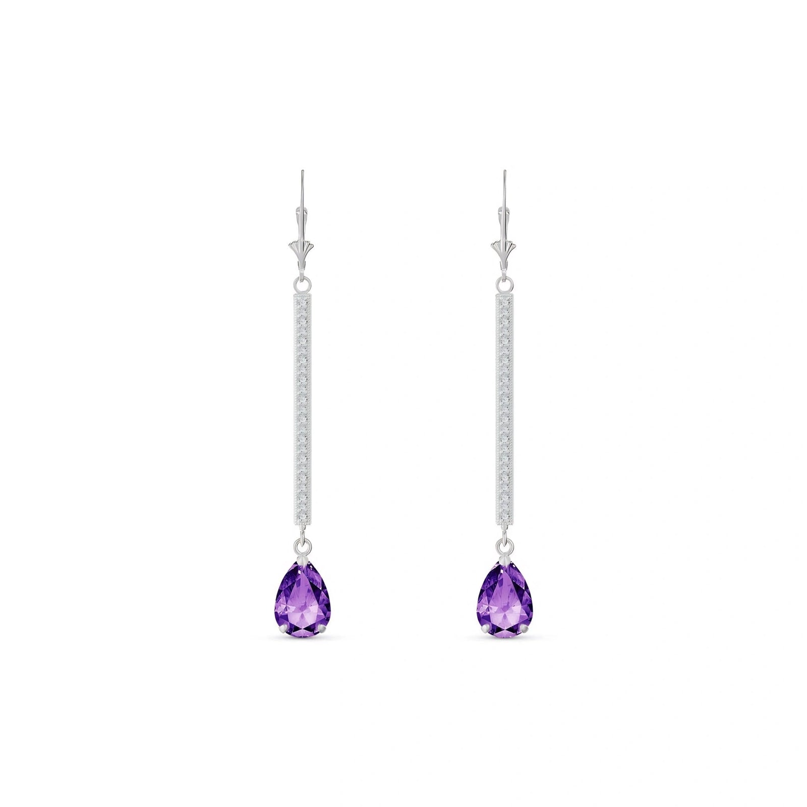 White Gold Belle Earrings Amethyst 10K — Miranda