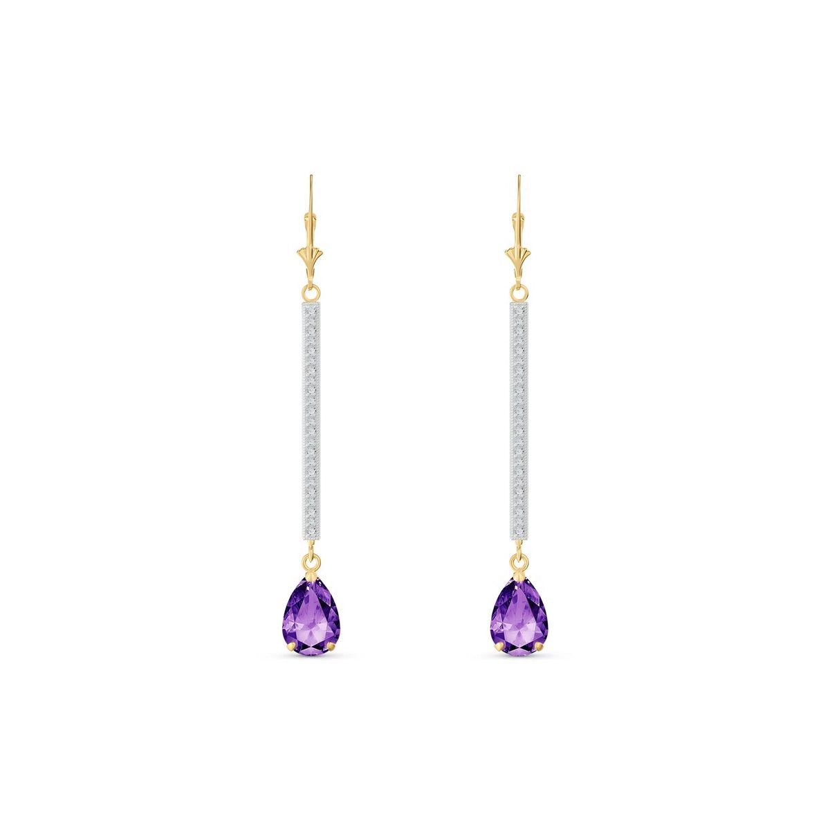 Yellow Gold Belle Earrings Amethyst 10K — Miranda