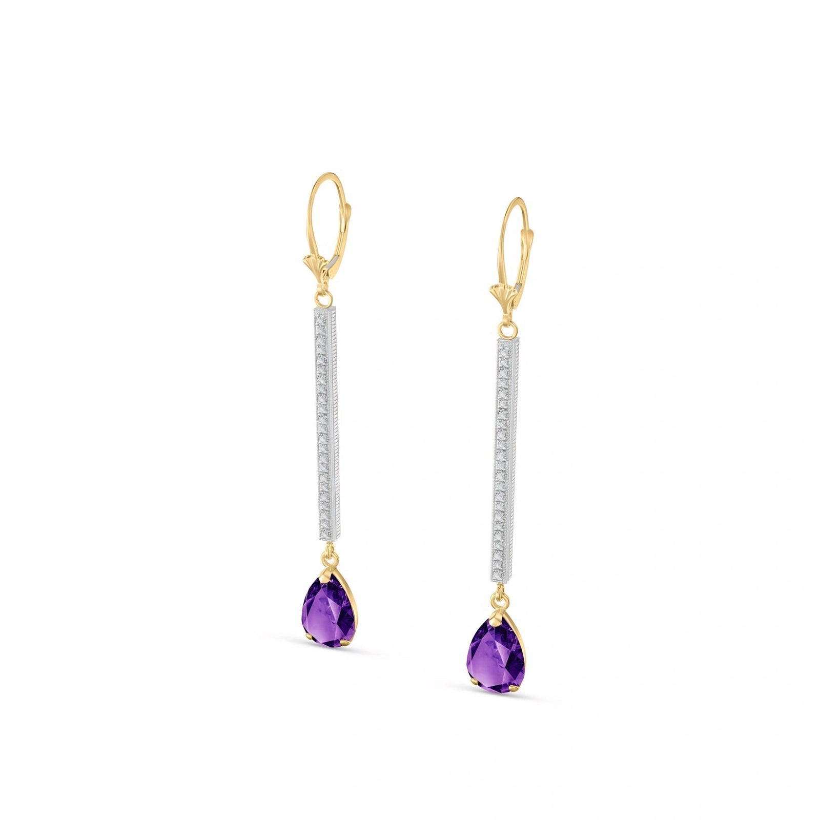 Yellow Gold Belle Earrings Amethyst 10K — Miranda