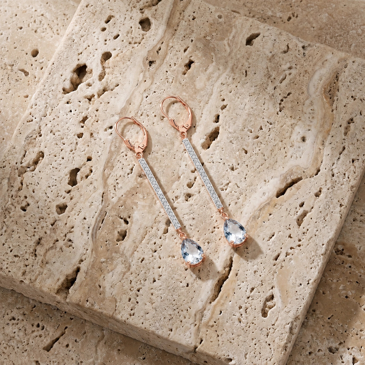 Rose Gold Aquamarine & Diamond — Mariafosca