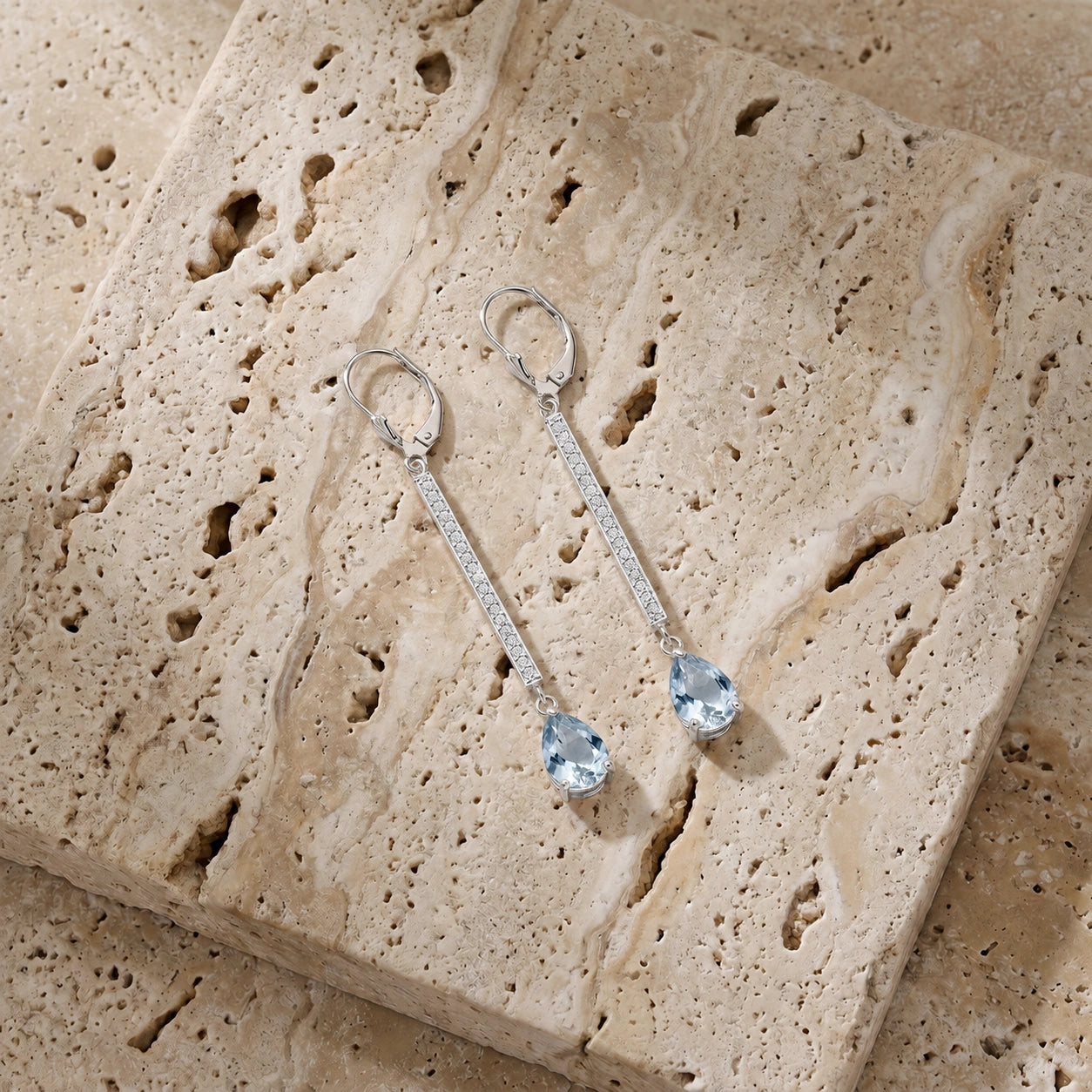 White Gold Aquamarine & Diamond — Mariafosca