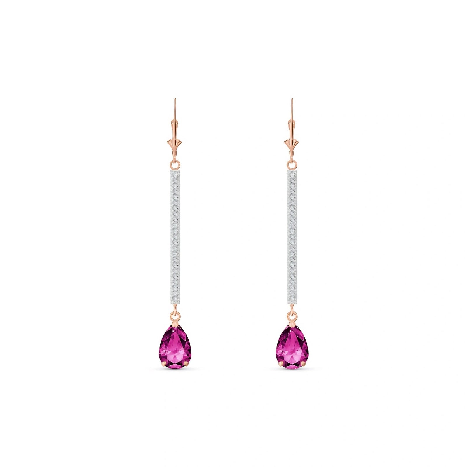 Rose Gold Belle Earrings Pink Topaz 10K — Miranda