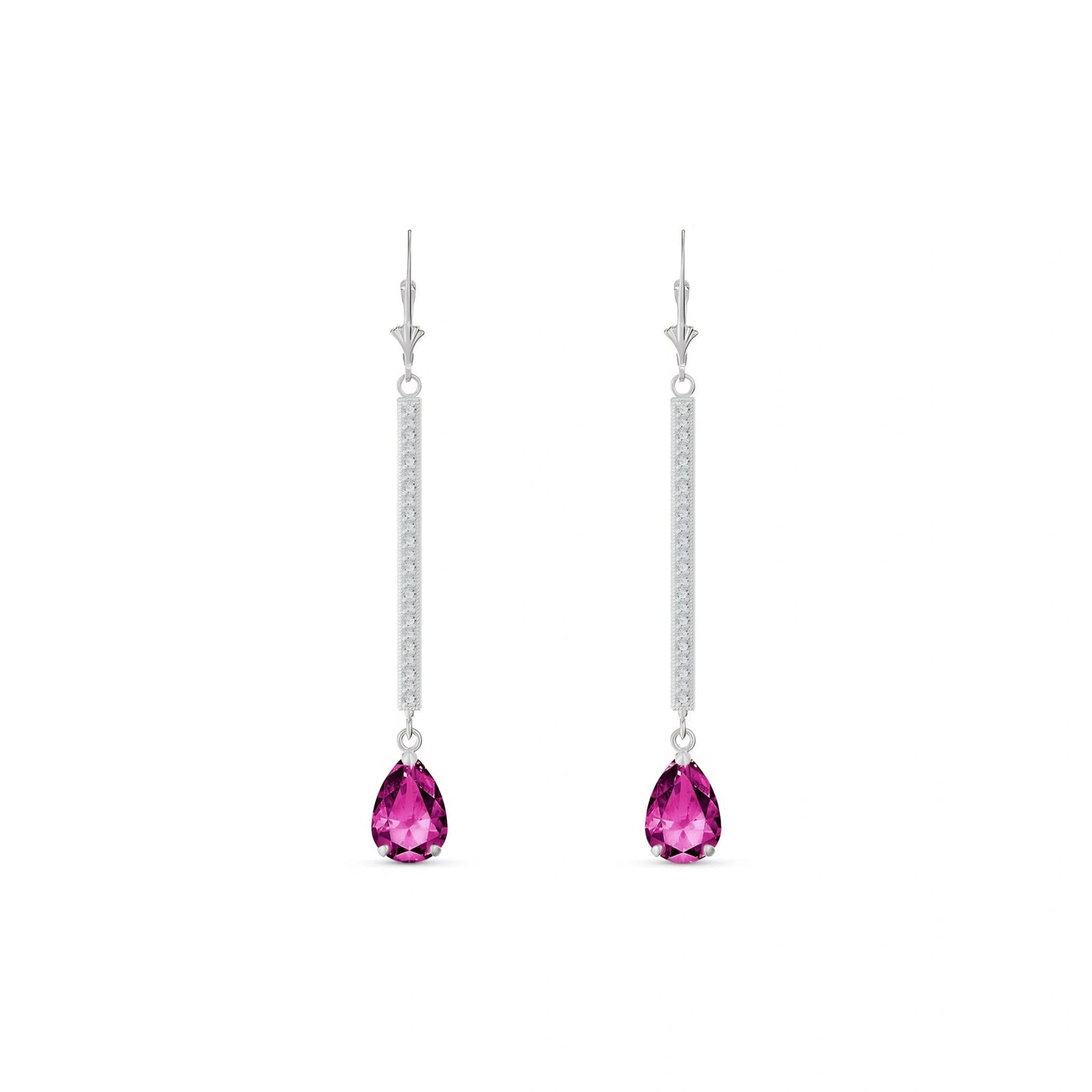 White Gold Belle Earrings Pink Topaz 10K — Miranda
