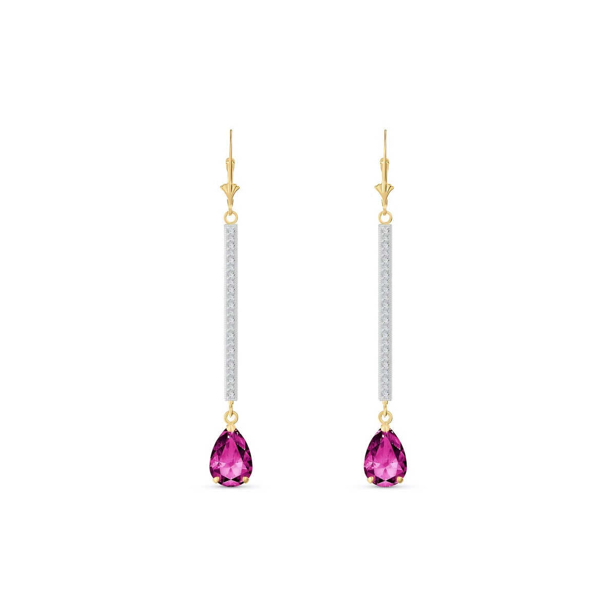 Yellow Gold Belle Earrings Pink Topaz 10K — Miranda