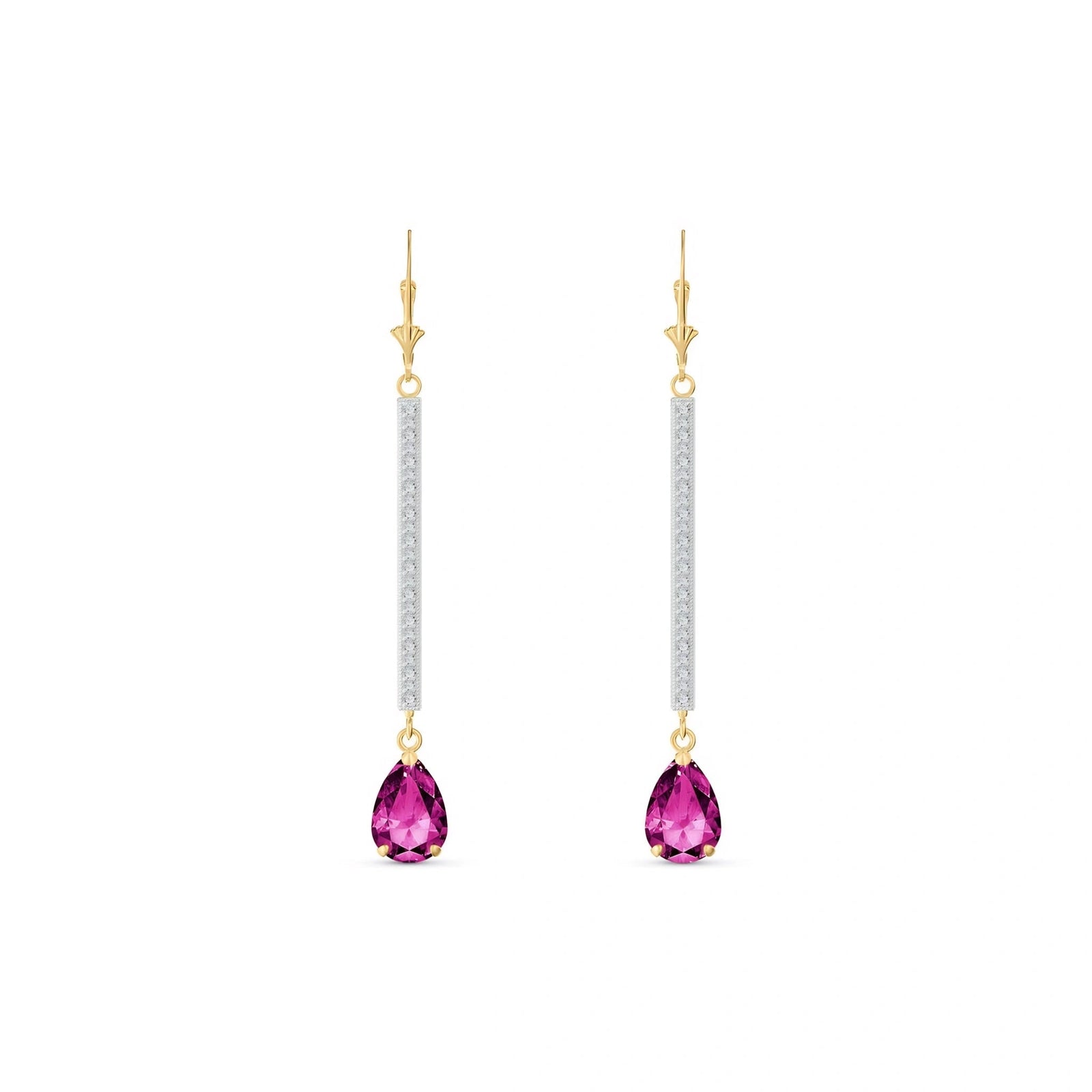 Yellow Gold Belle Earrings Pink Topaz 10K — Miranda