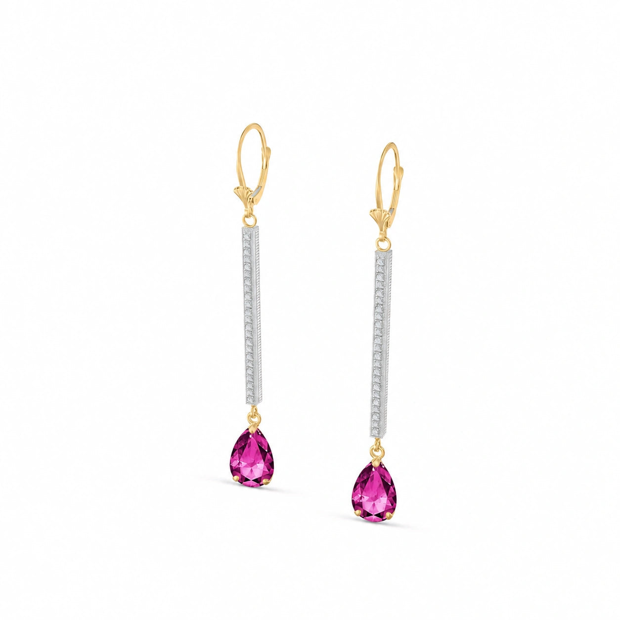 Yellow Gold Belle Earrings Pink Topaz 10K — Miranda