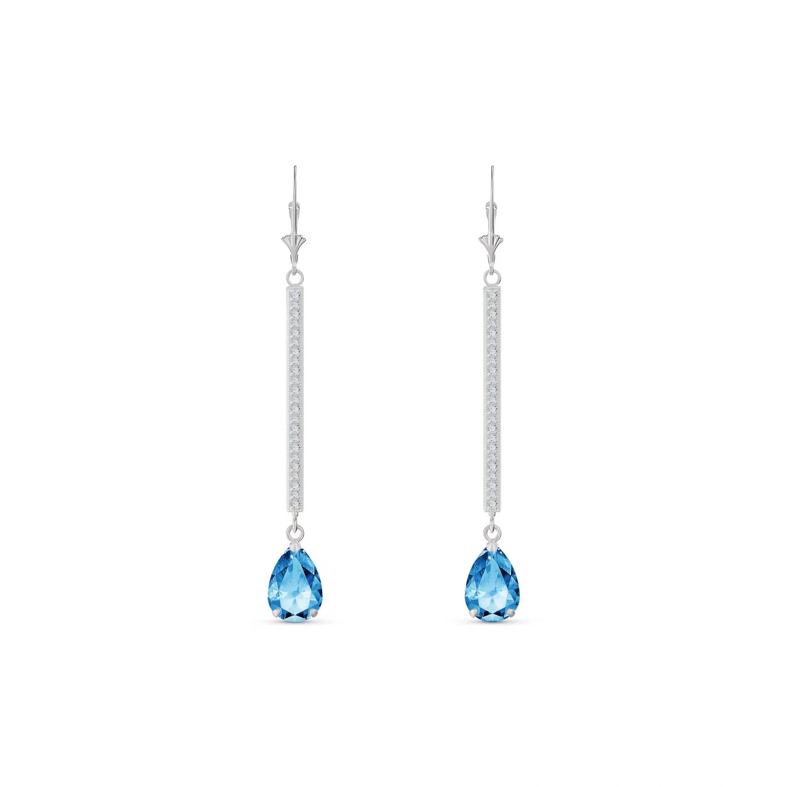 White Gold Blue Topaz & Diamond — Mariafosca