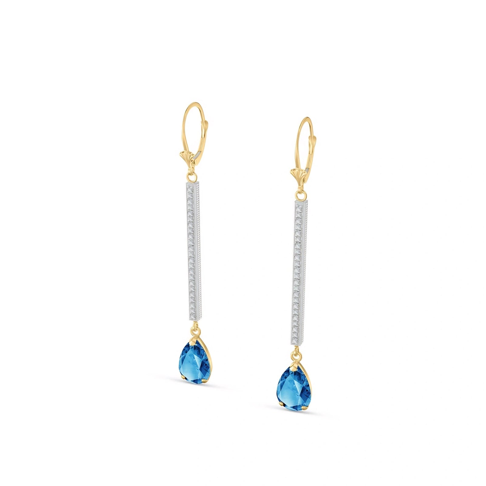 Yellow Gold Blue Topaz & Diamond — Mariafosca