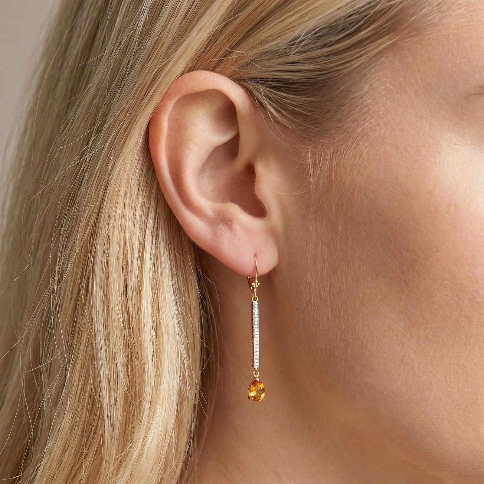 Yellow Gold Belle Earrings Citrine 10K — Miranda