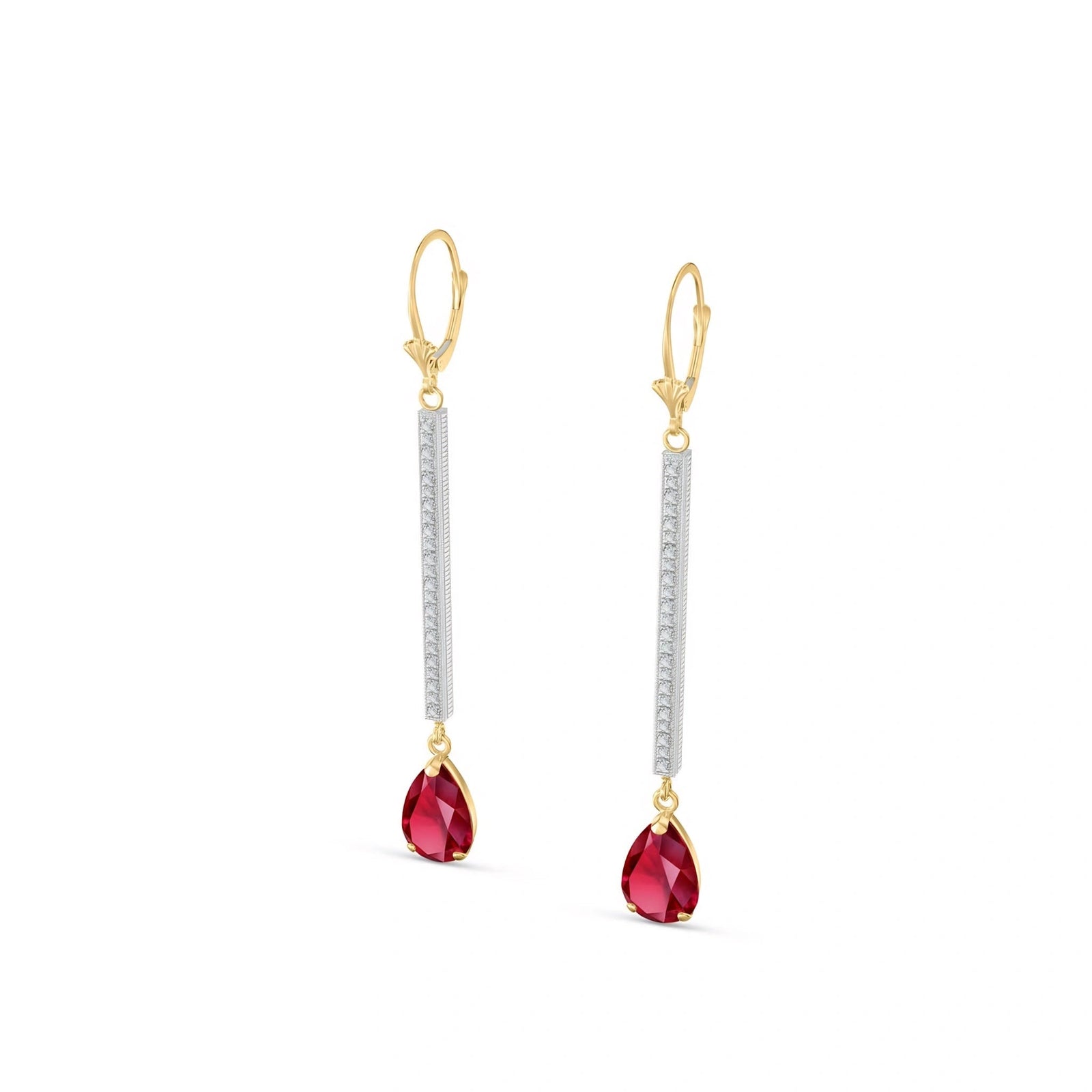Yellow Gold Belle Earrings Ruby 10K — Miranda