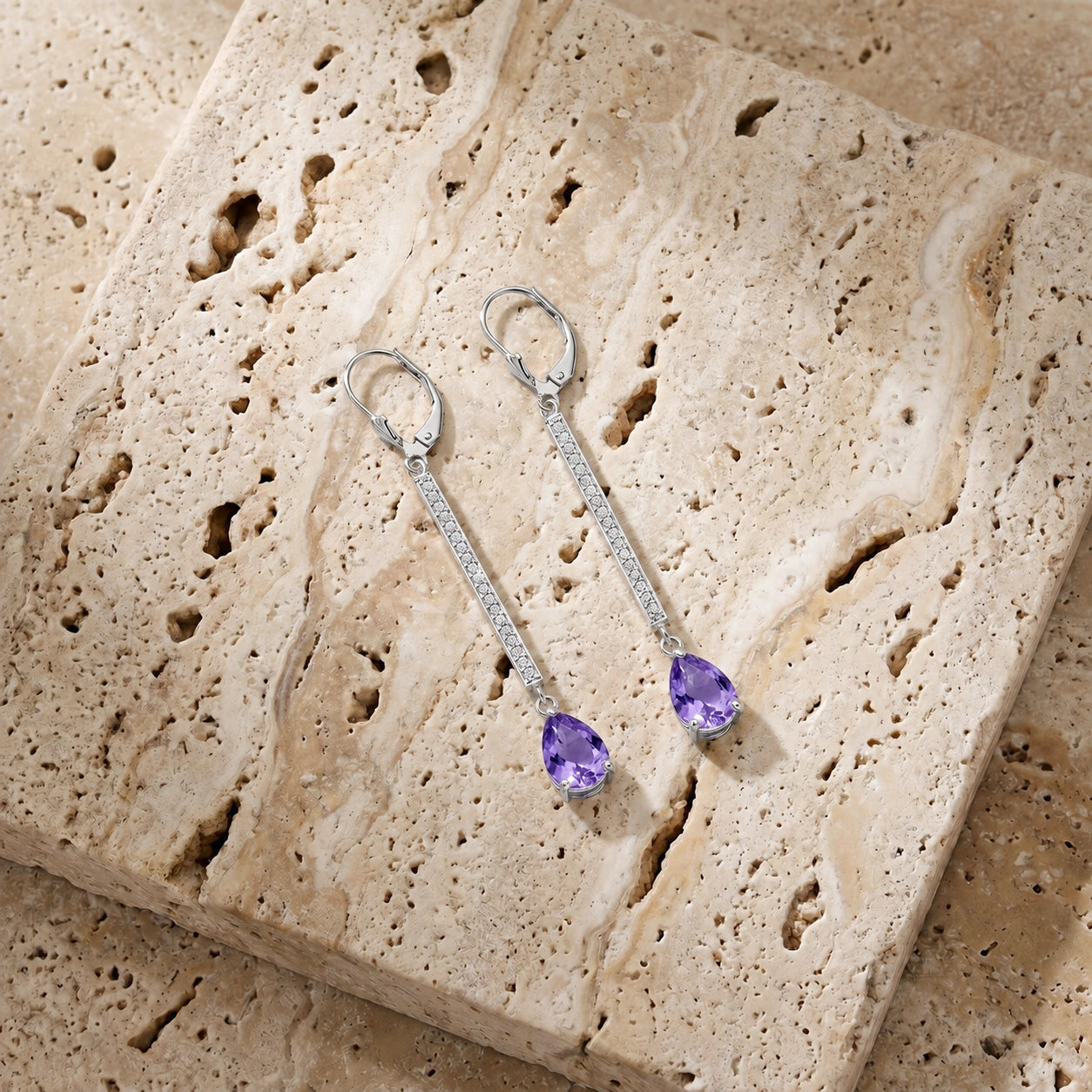 White Gold Diamond & Amethyst — Mariafosca