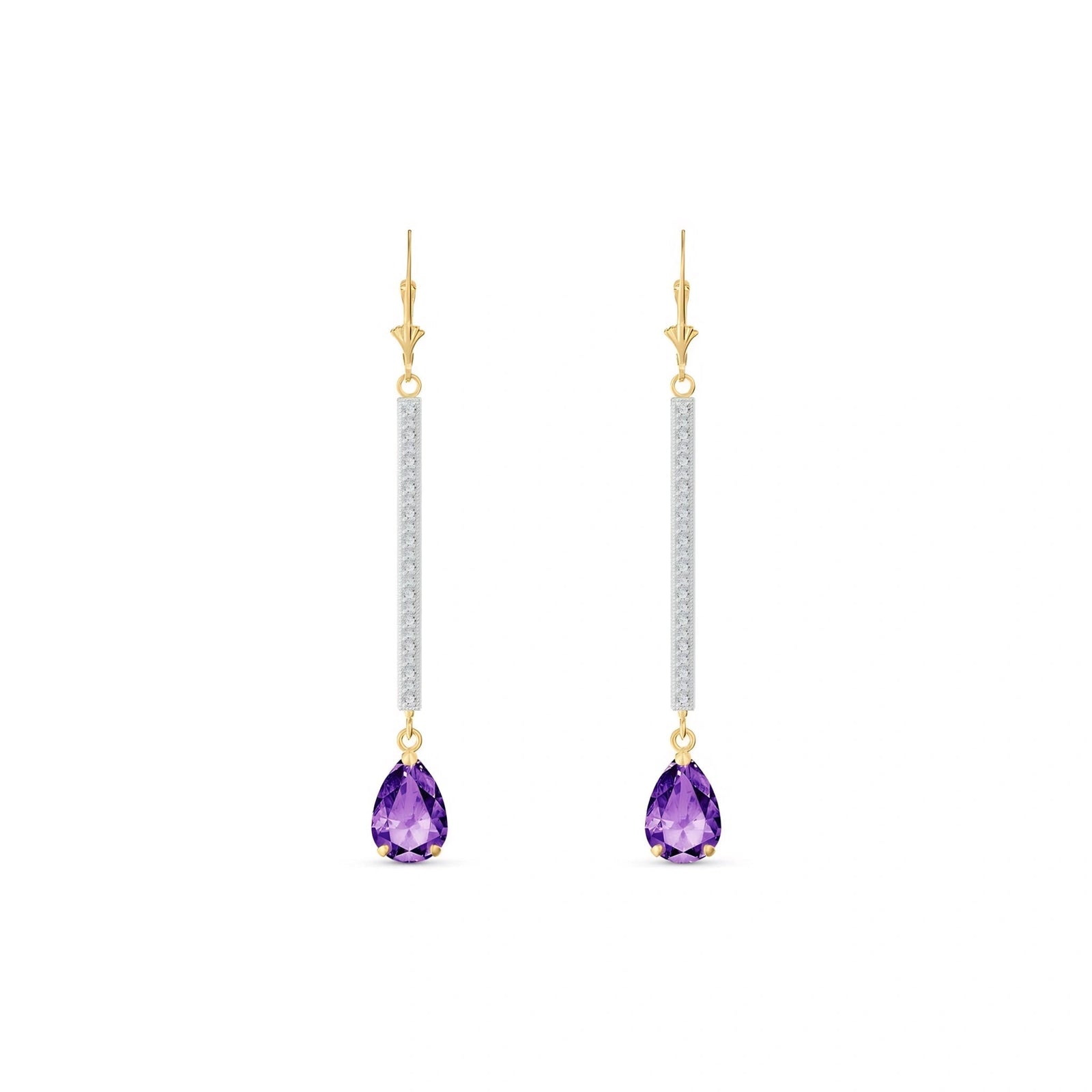 Yellow Gold Diamond & Amethyst — Mariafosca