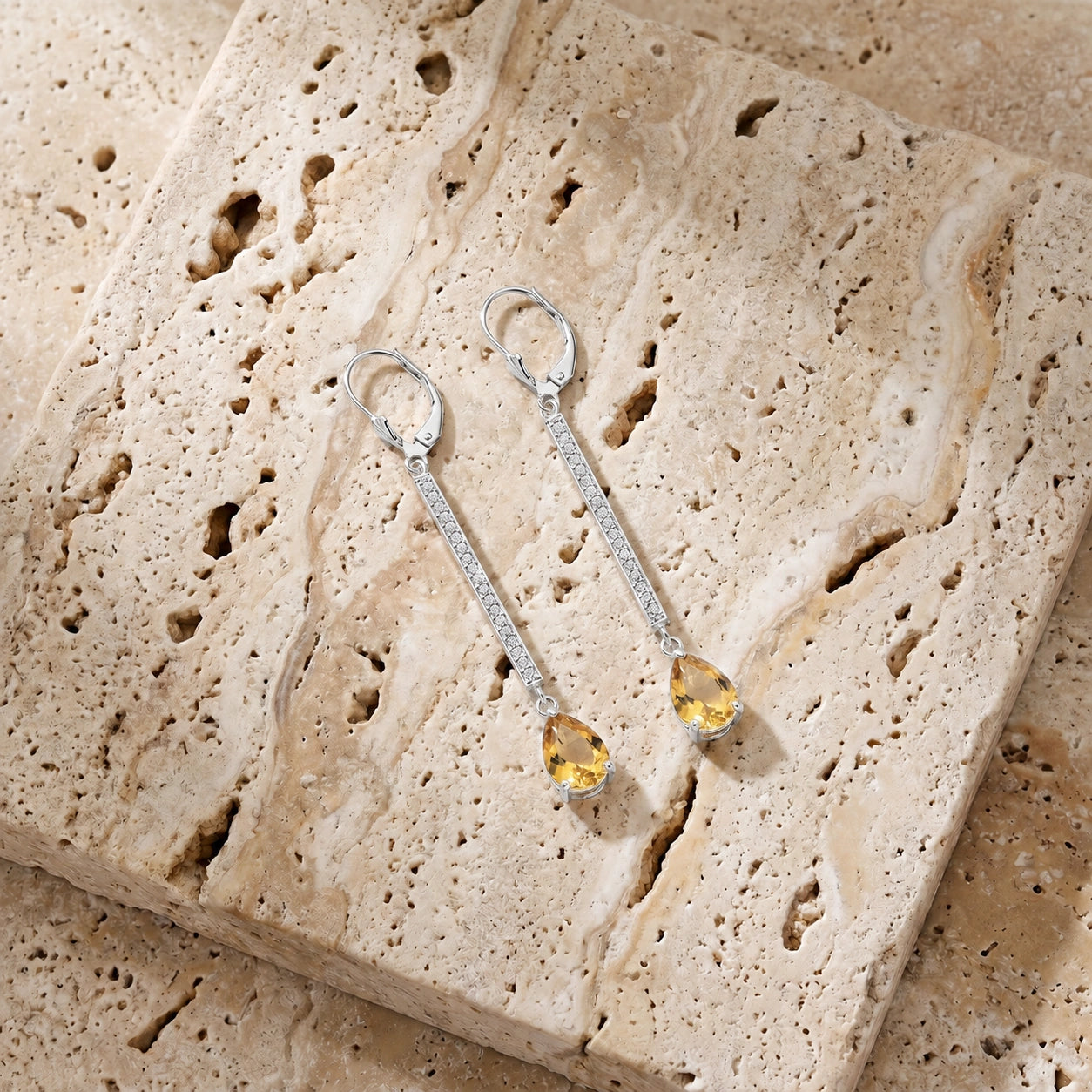 White Gold Diamond & Citrine — Mariafosca