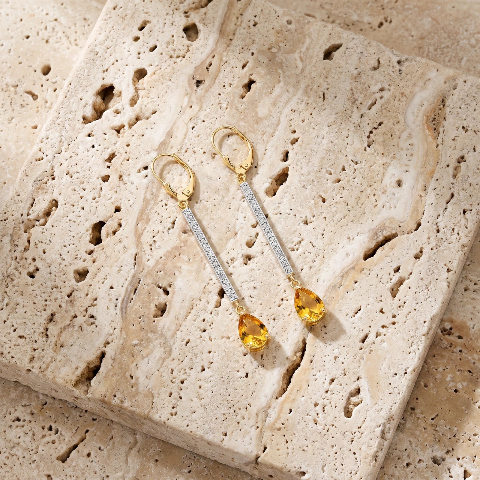 Yellow Gold Diamond & Citrine — Mariafosca