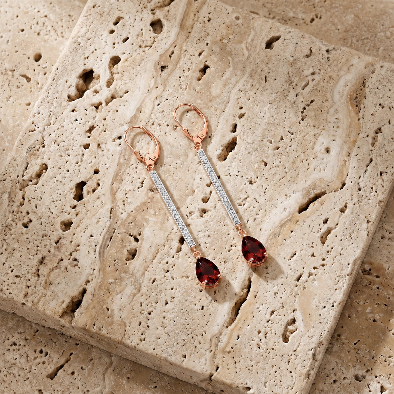 Rose Gold Garnet & Diamond — Mariafosca