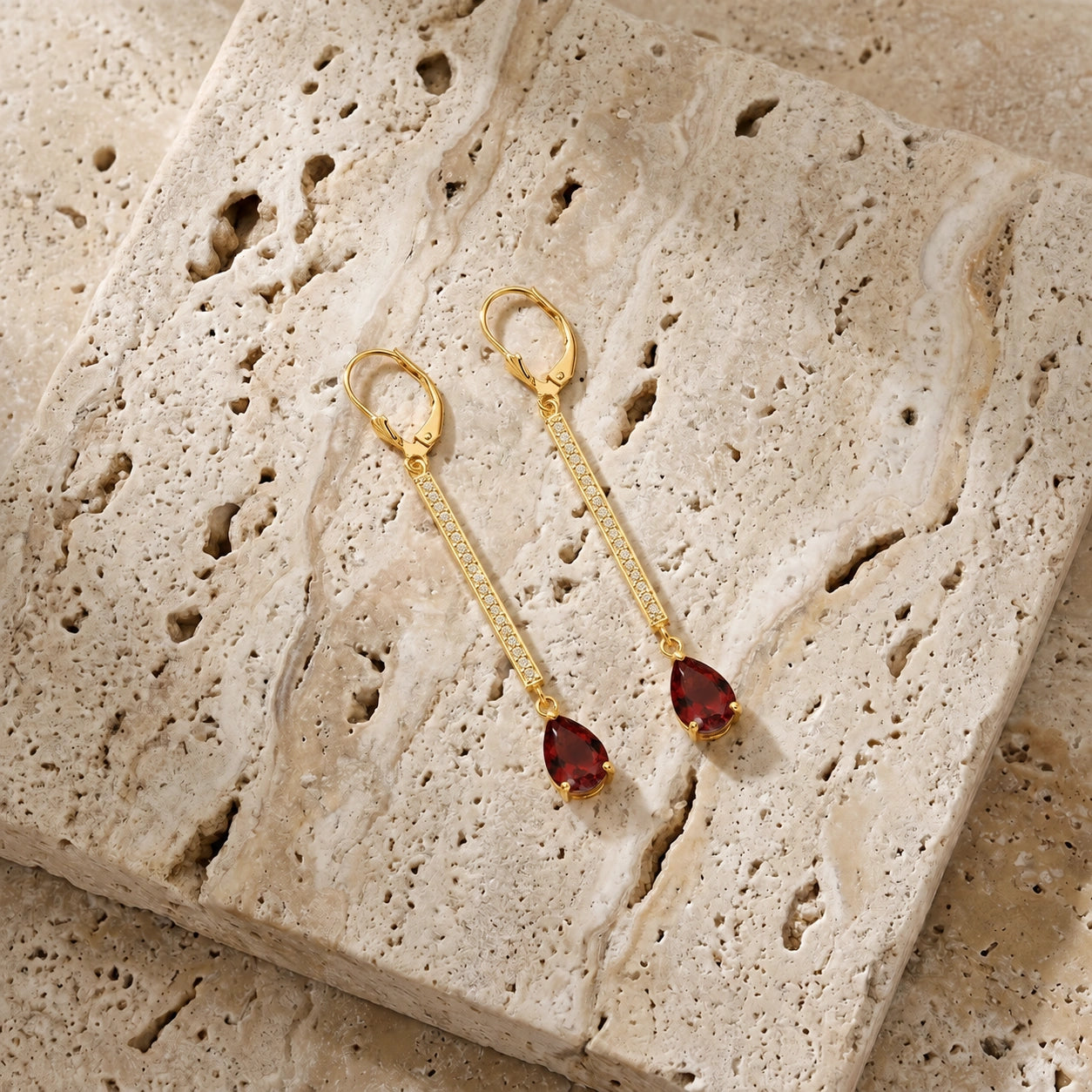 Yellow Gold Garnet & Diamond — Mariafosca