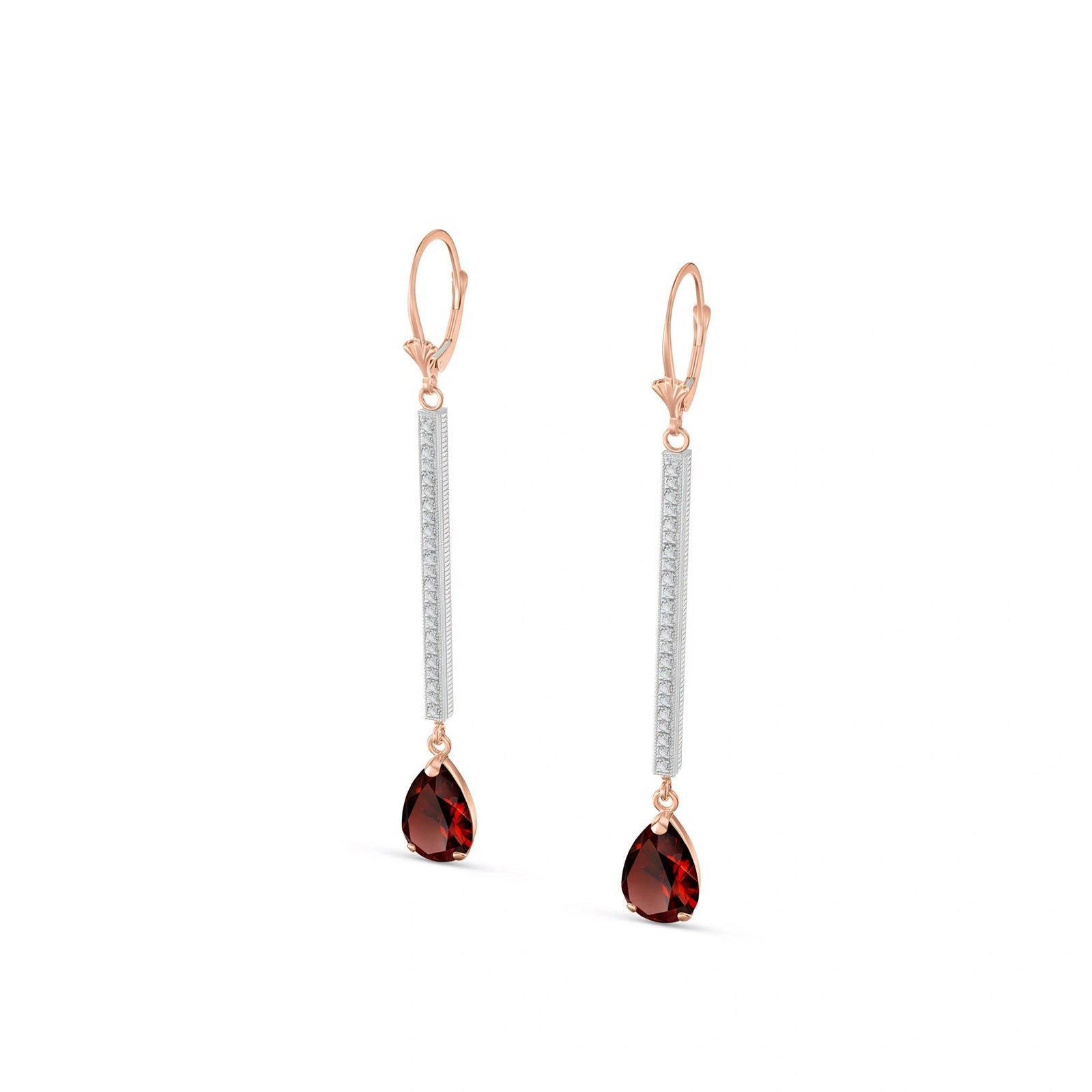 Rose Gold Belle Earrings Garnet 10K — Miranda
