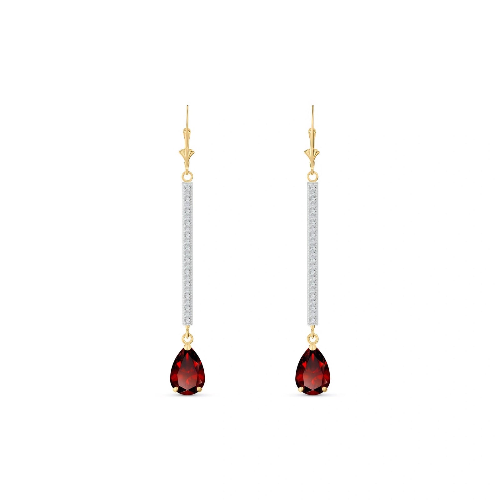 Yellow Gold Belle Earrings Garnet 10K — Miranda