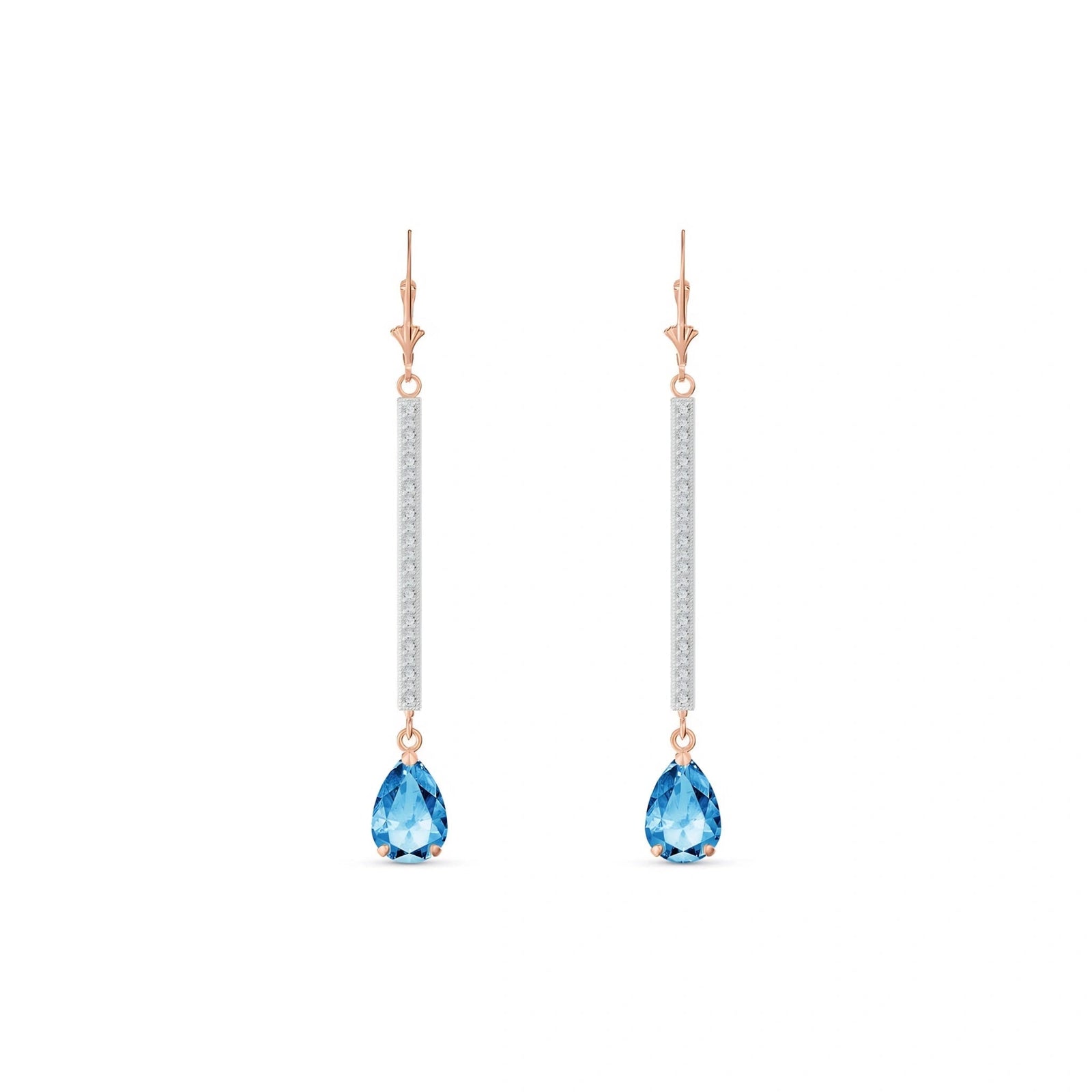 Rose Gold Belle Earrings Blue Topaz 10K — Miranda