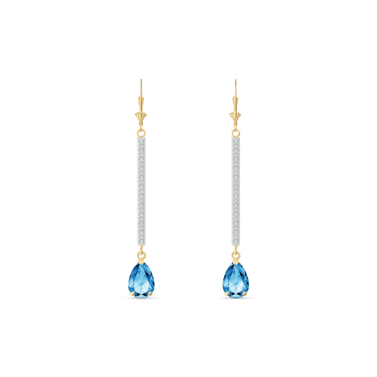 Yellow Gold Belle Earrings Blue Topaz 10K — Miranda