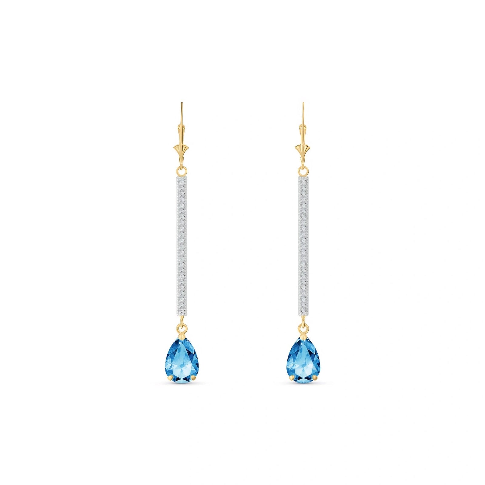 Yellow Gold Belle Earrings Blue Topaz 10K — Miranda