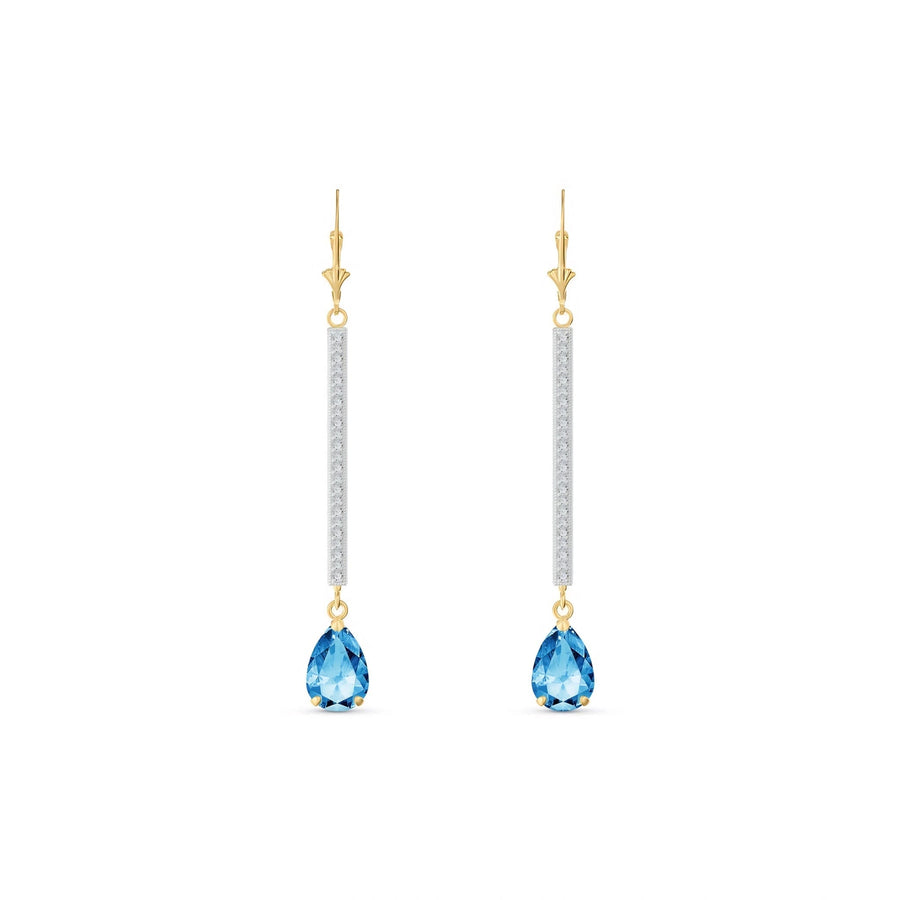 Yellow Gold Belle Earrings Blue Topaz 10K — Miranda