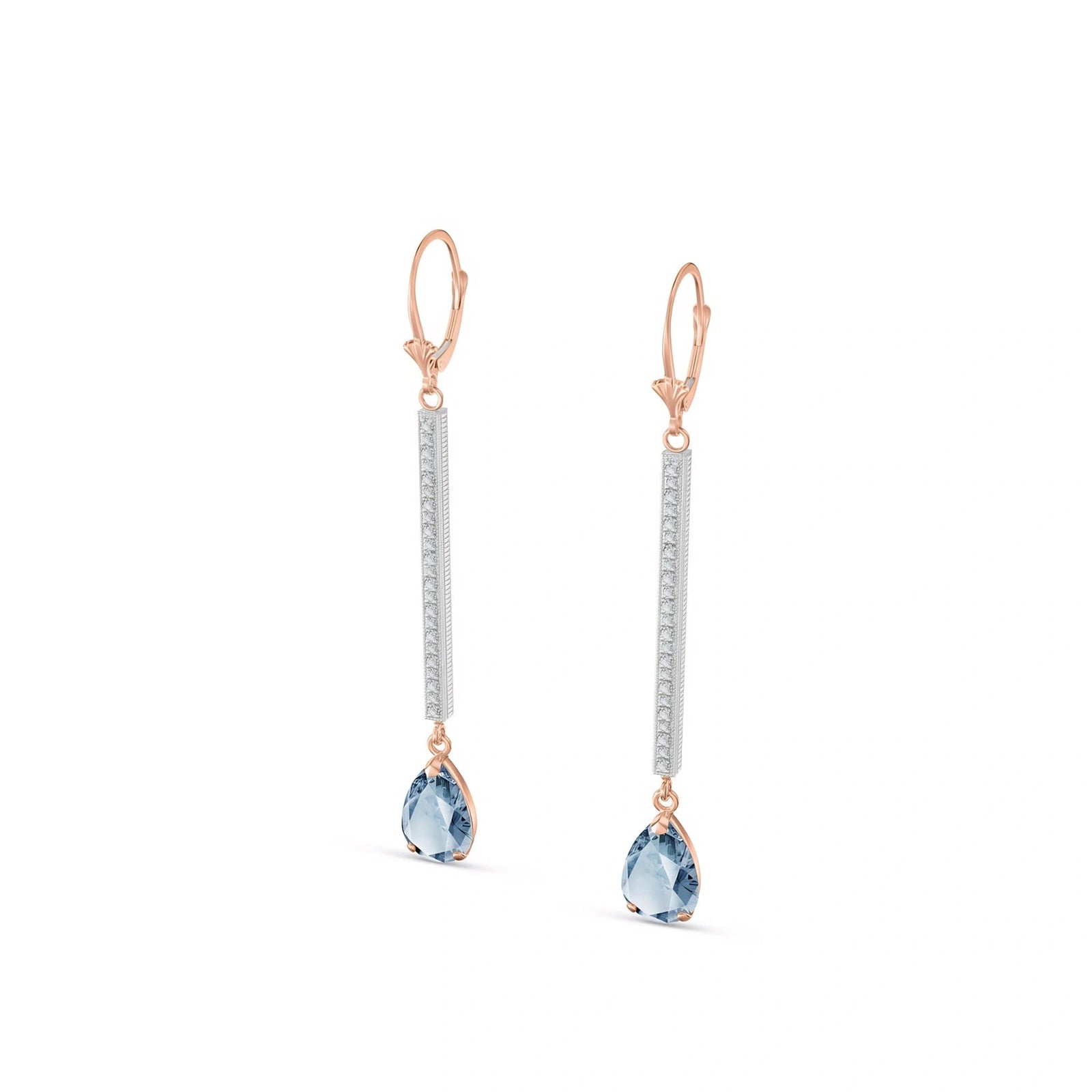 Rose Gold Belle Earrings Aquamarine 10K — Miranda