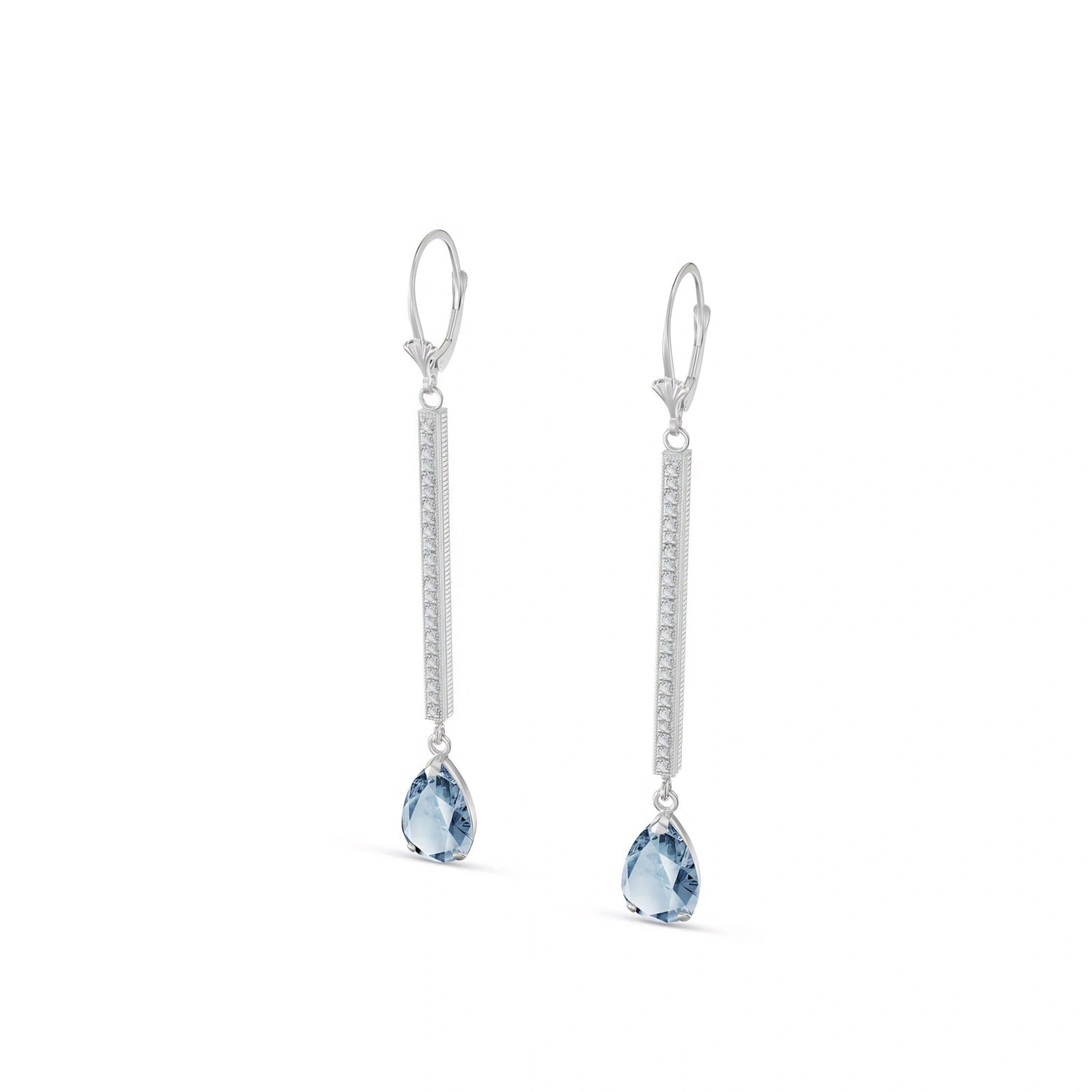 White Gold Belle Earrings Aquamarine 10K — Miranda