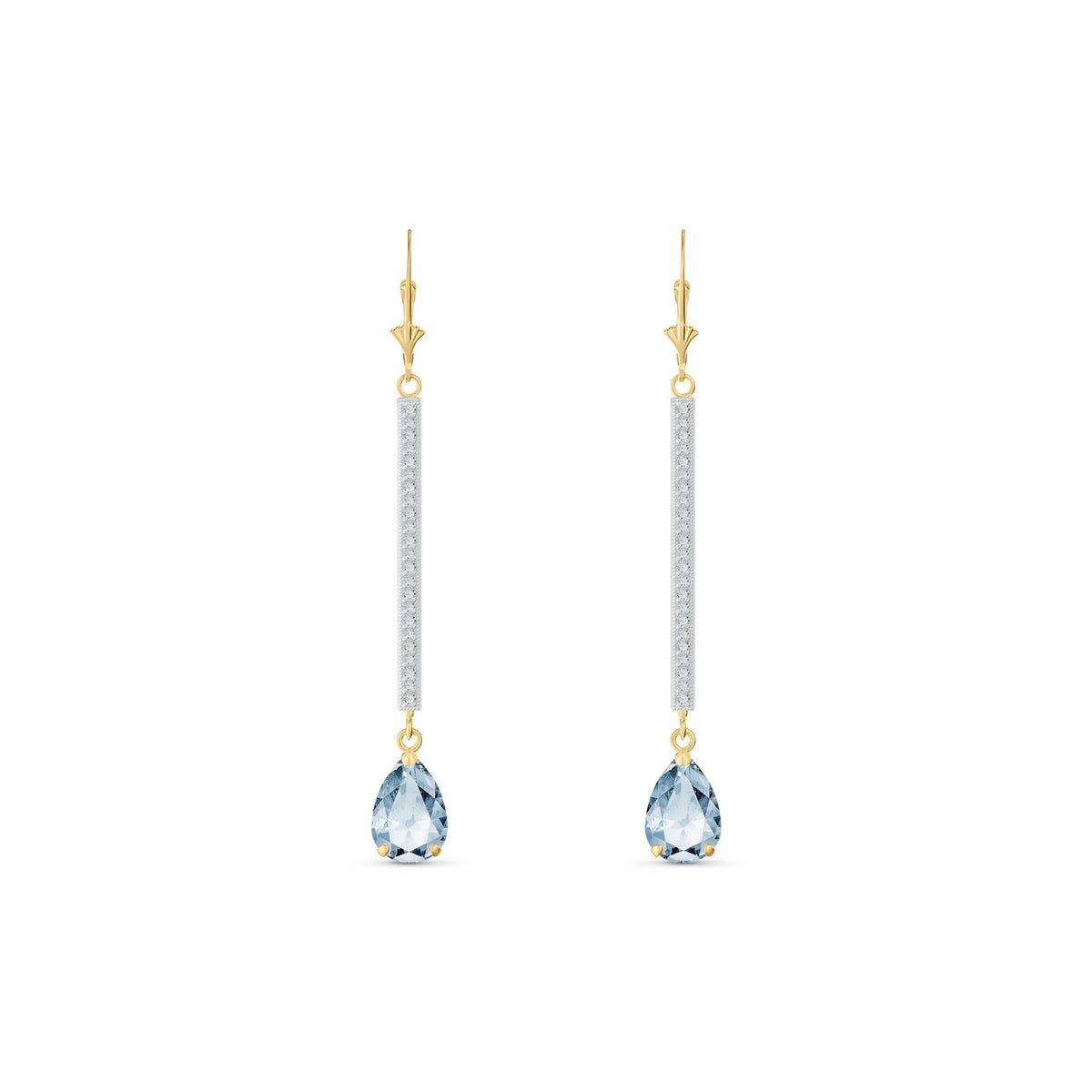 Yellow Gold Belle Earrings Aquamarine 10K — Miranda