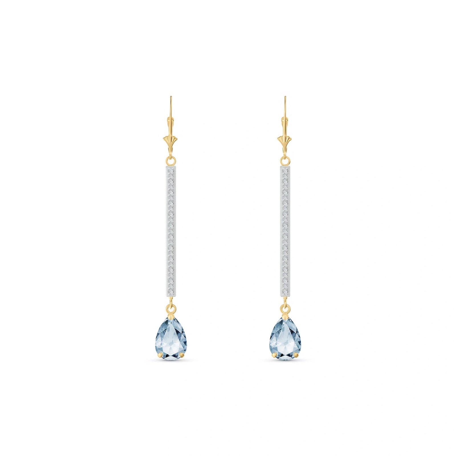 Yellow Gold Belle Earrings Aquamarine 10K — Miranda