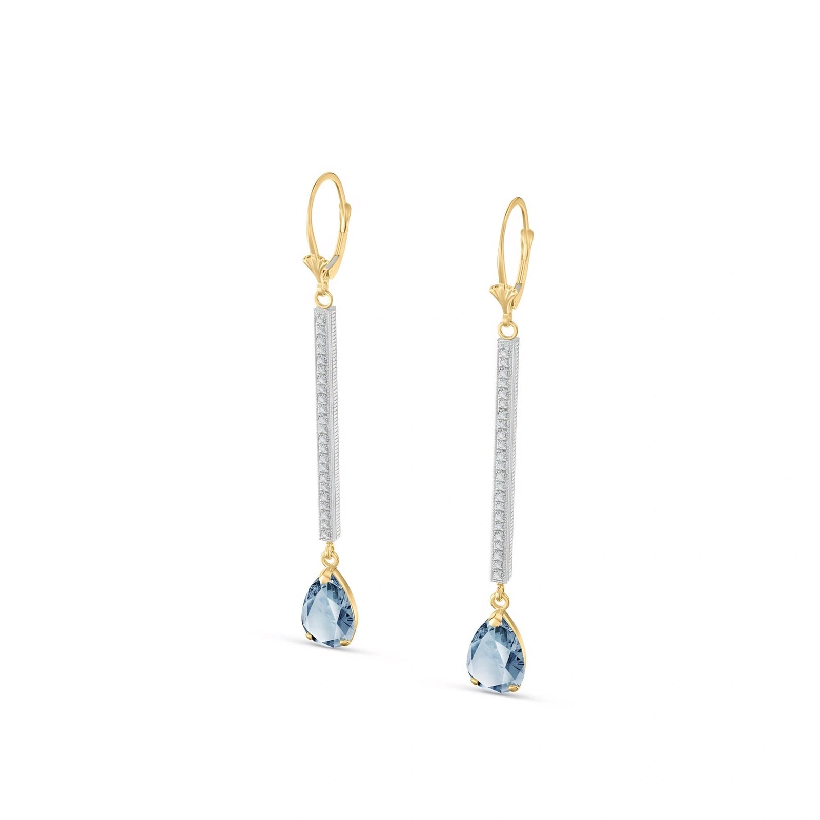 Yellow Gold Belle Earrings Aquamarine 10K — Miranda