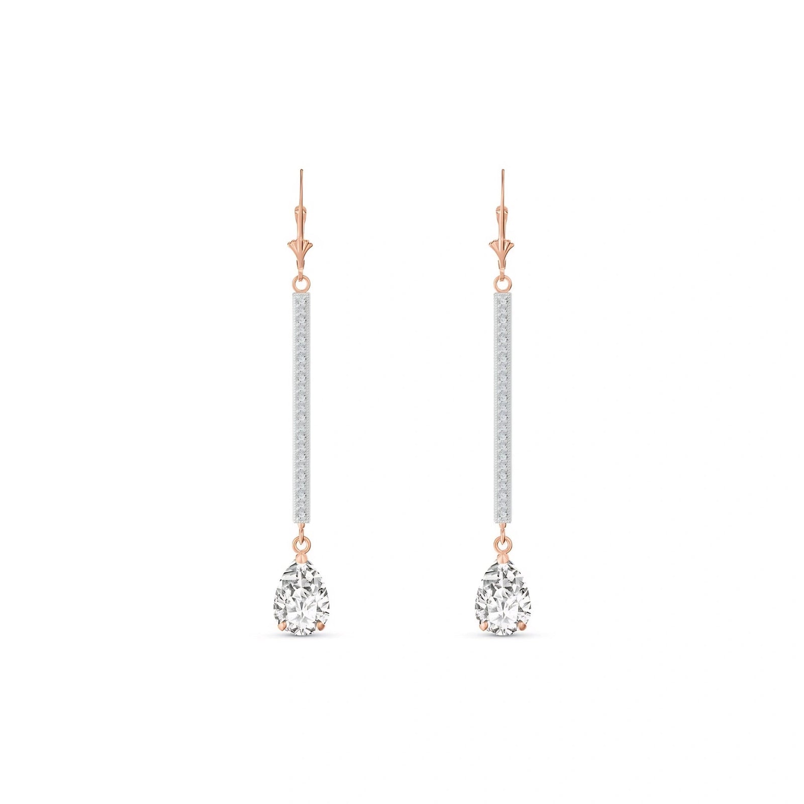 Rose Gold Belle Earrings White Topaz 10K — Miranda