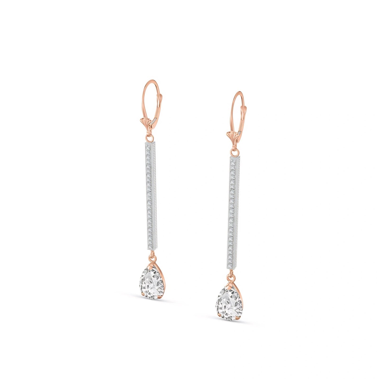 Rose Gold Belle Earrings White Topaz 10K — Miranda