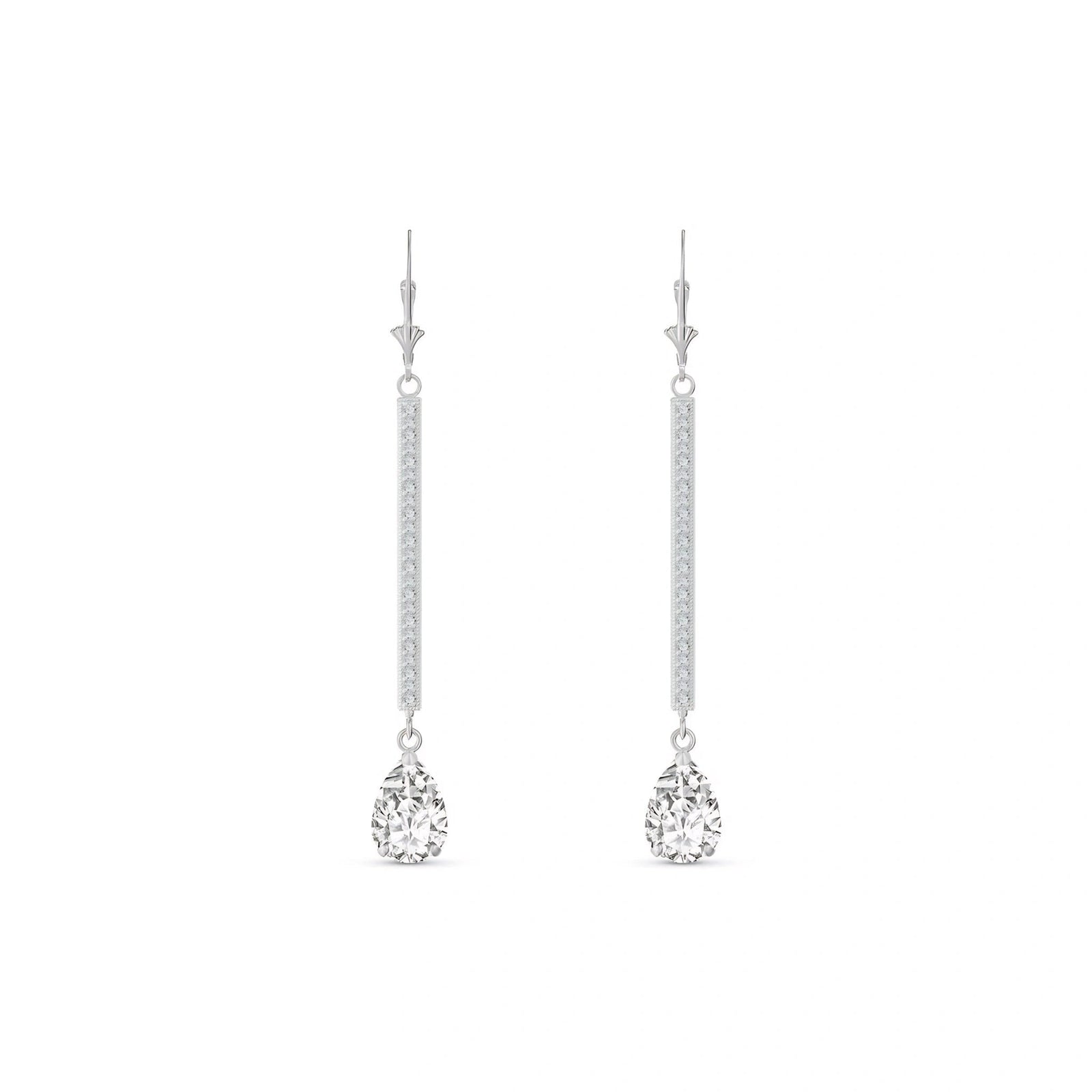 White Gold Belle Earrings White Topaz 10K — Miranda