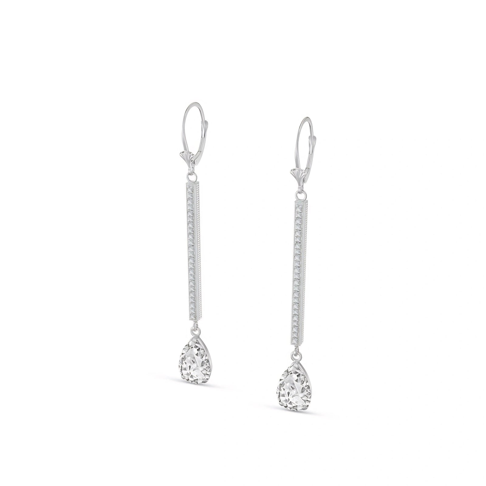White Gold Belle Earrings White Topaz 10K — Miranda