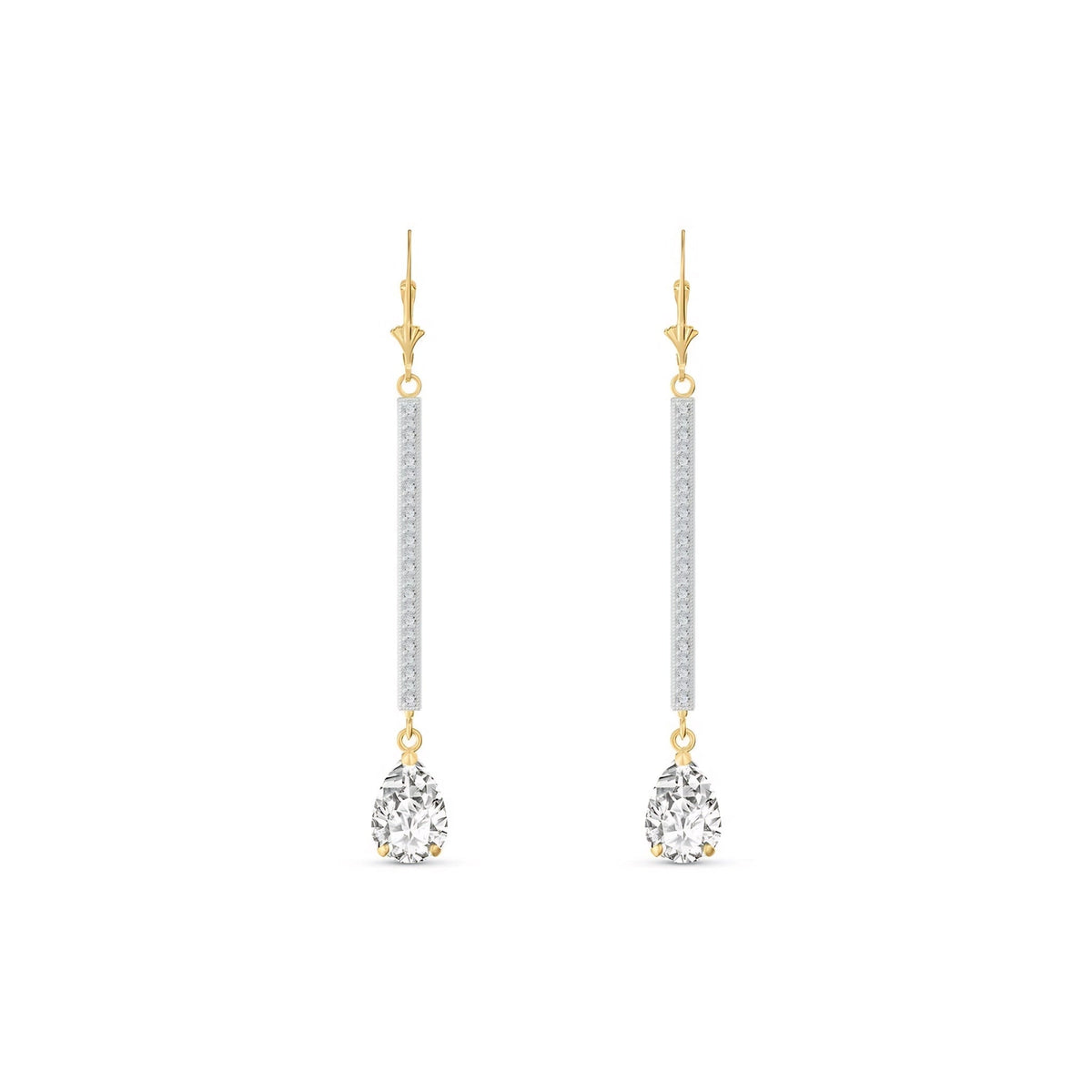 Yellow Gold Belle Earrings White Topaz 10K — Miranda