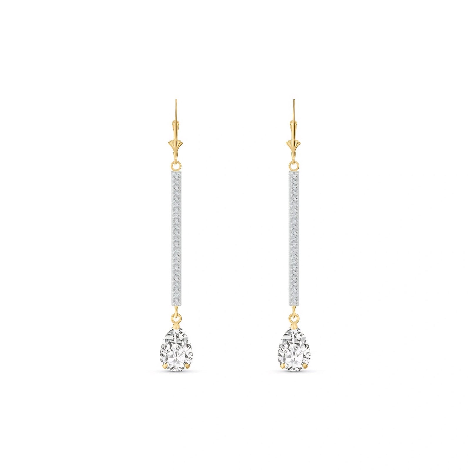 Yellow Gold Belle Earrings White Topaz 10K — Miranda