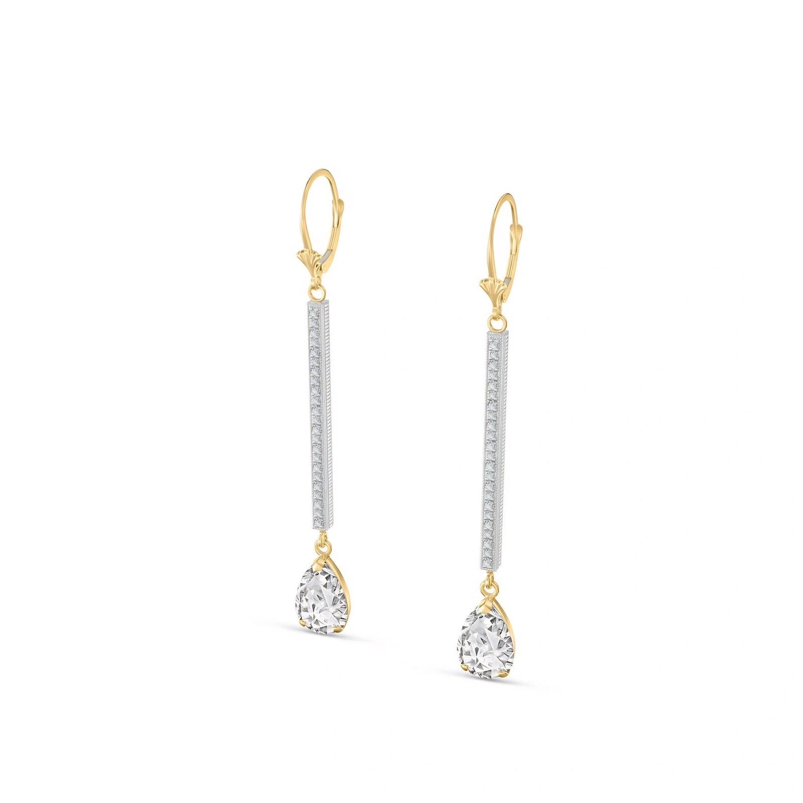 Yellow Gold Belle Earrings White Topaz 10K — Miranda