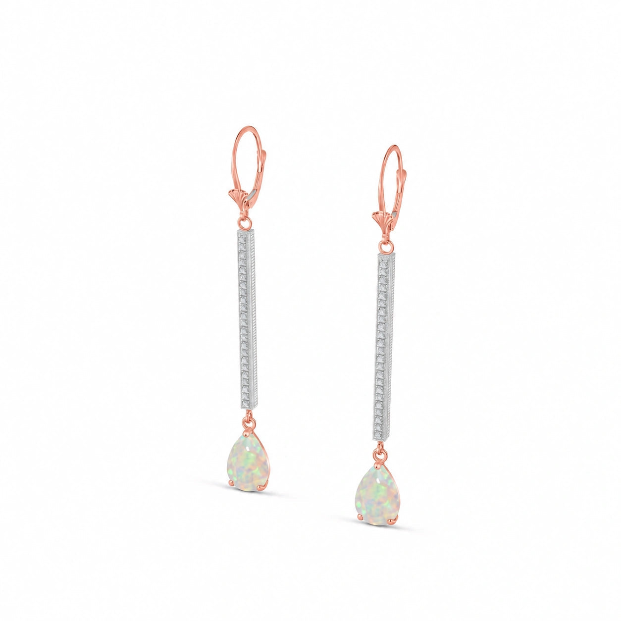 Rose Gold Belle Earrings Opal 10K — Miranda