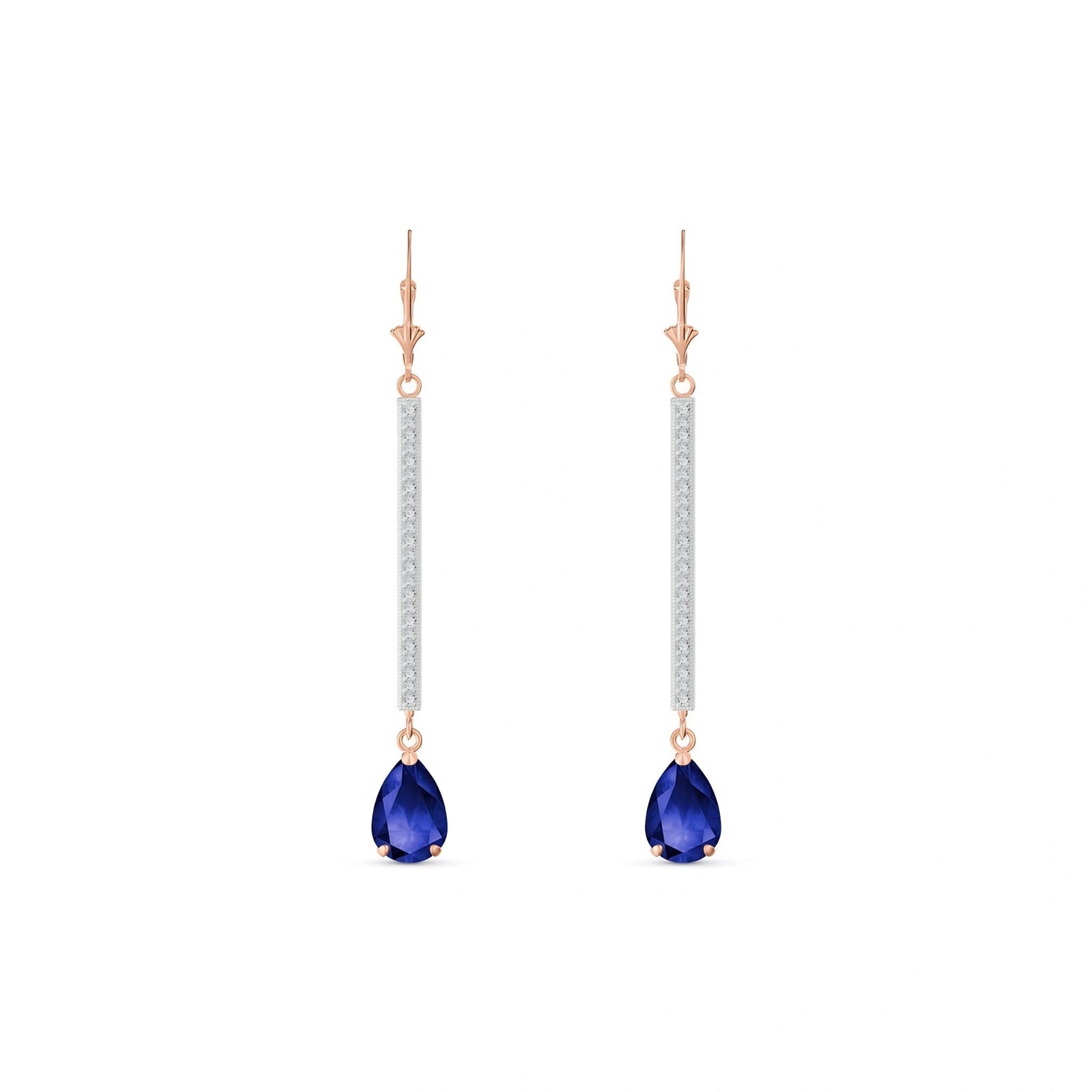 Rose Gold Belle Earrings Sapphire 10K — Miranda