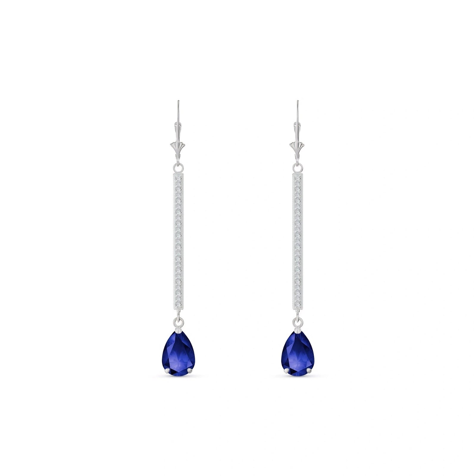 White Gold Belle Earrings Sapphire 10K — Miranda