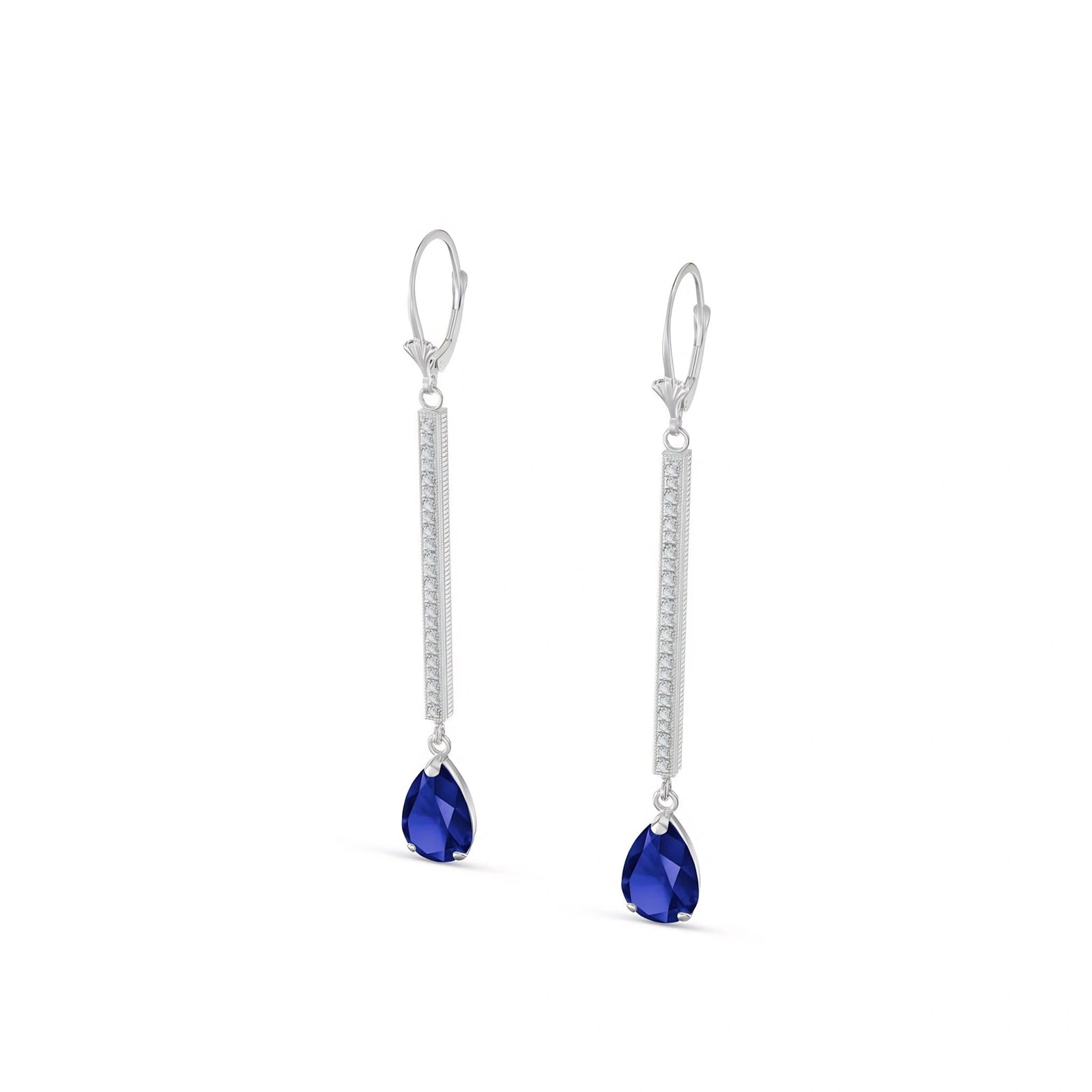 White Gold Belle Earrings Sapphire 10K — Miranda