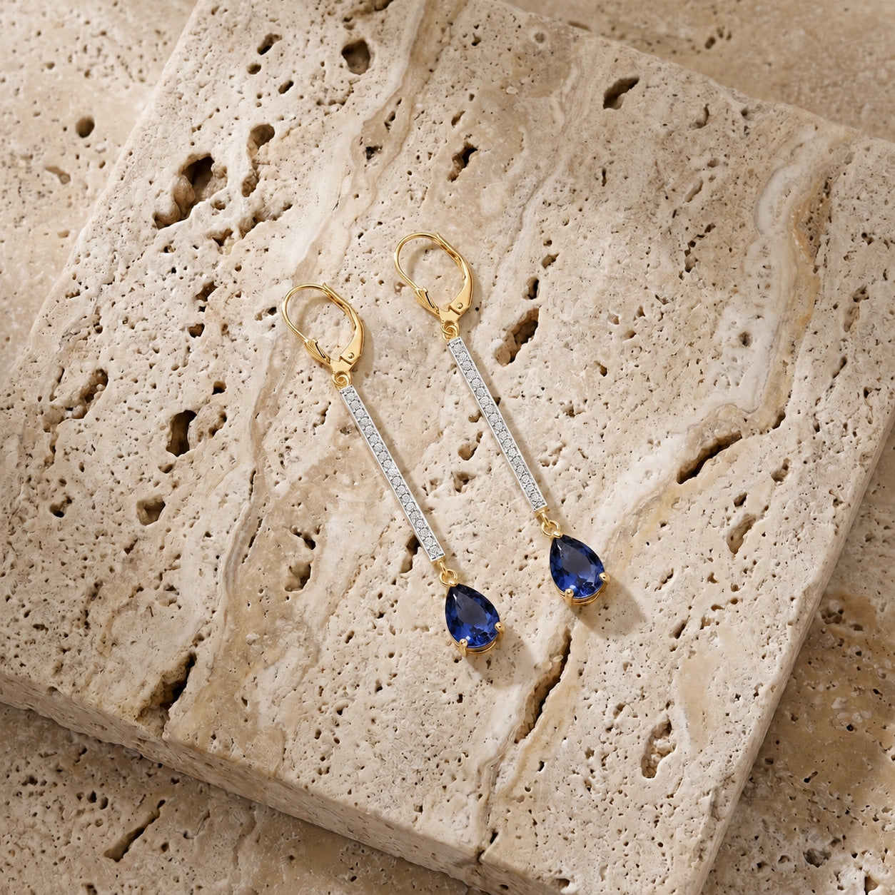 Yellow Gold Belle Earrings Sapphire 10K — Miranda