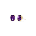 Yellow Gold Earrings Amethyst — Genoveffa