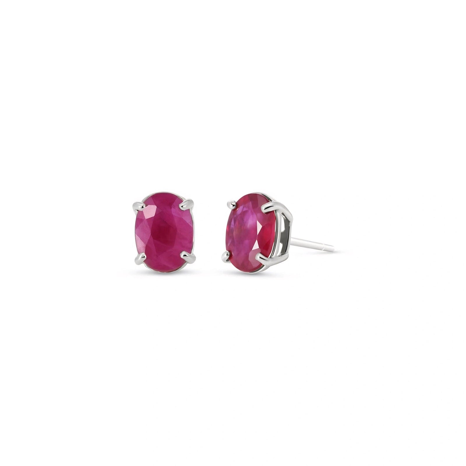 White Gold Belle Earrings Ruby 10K — Genoveffa