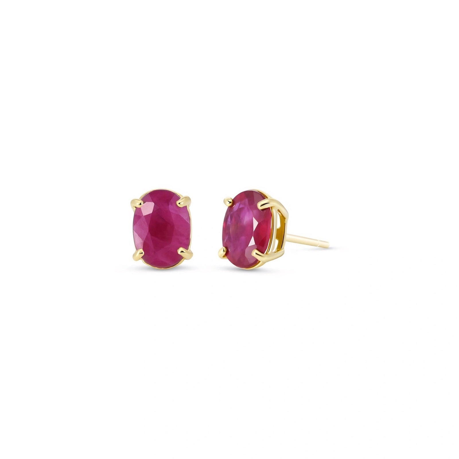 Yellow Gold Belle Earrings Ruby 10K — Genoveffa