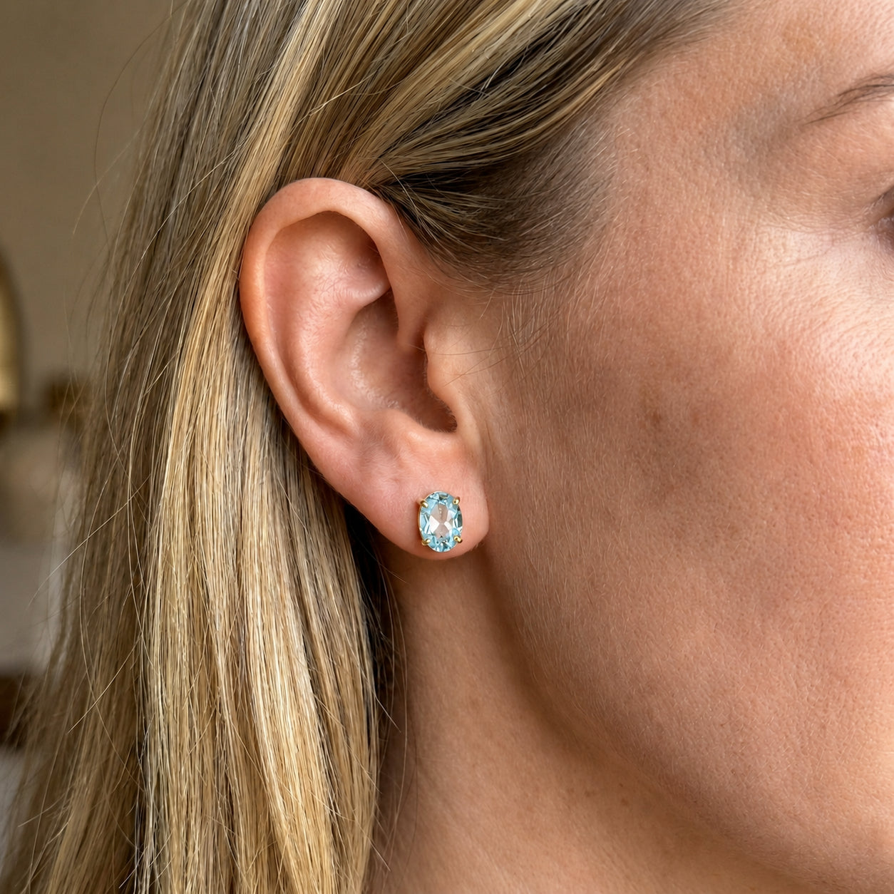 Yellow Gold Belle Earrings Ruby 10K — Genoveffa